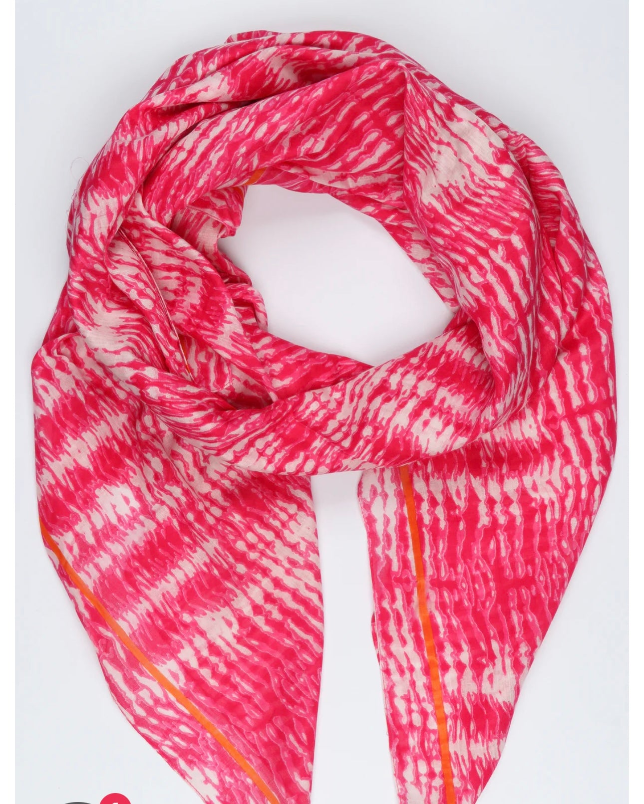 Cerise and tangerine border statement wrap