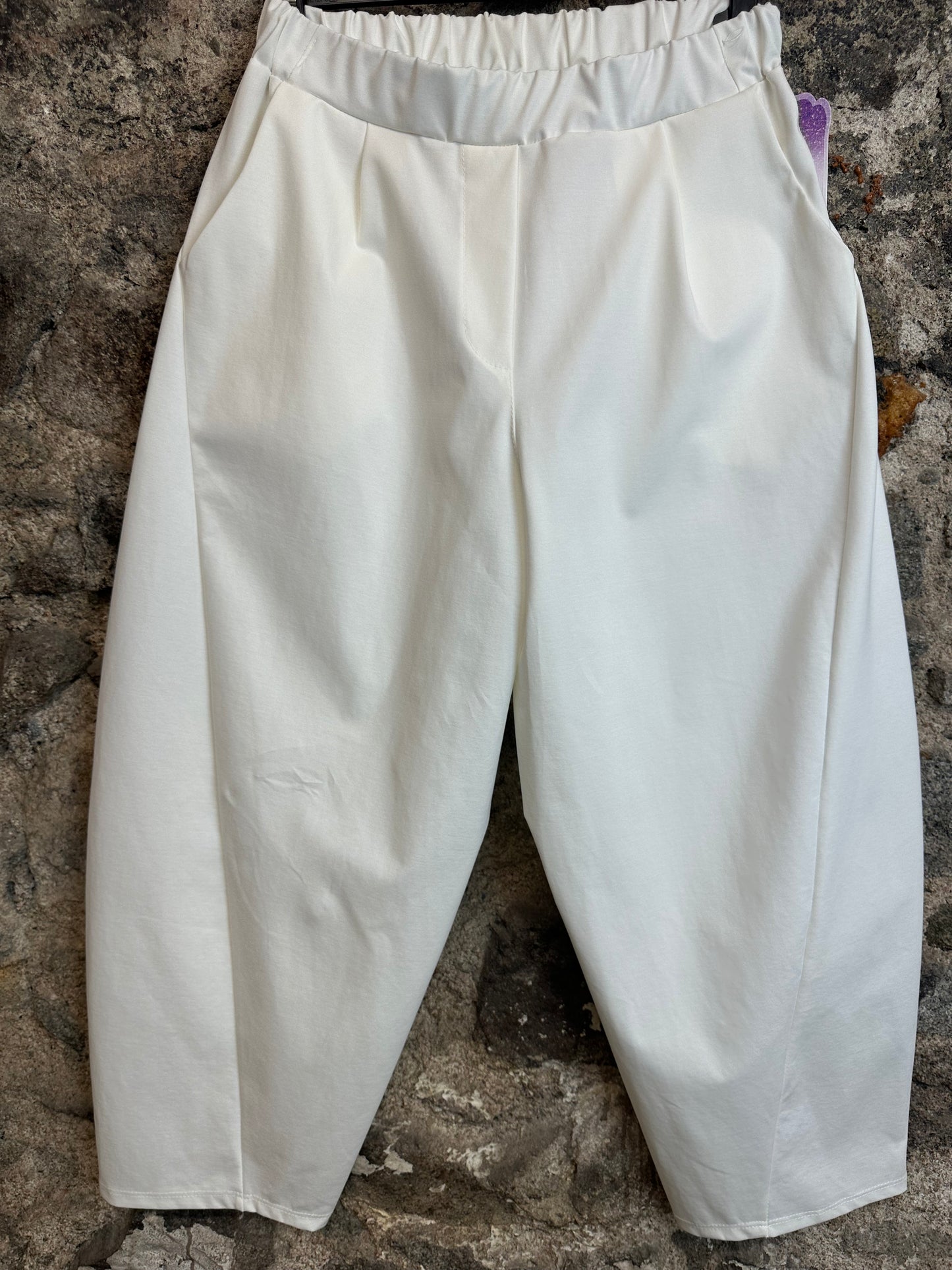 “Lottie “ summer white Italian cocoon pant