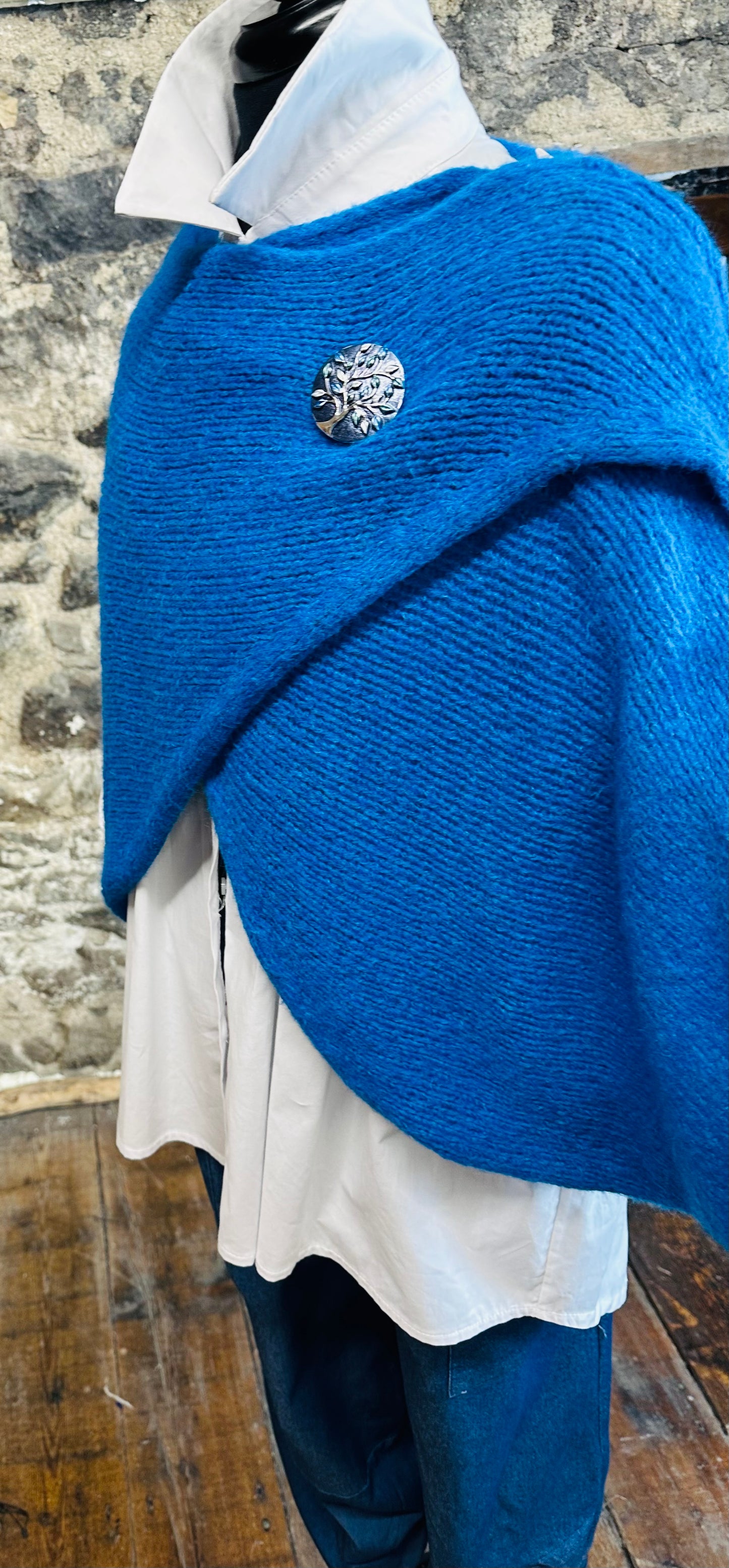 “Izzy “ cobalt blue Italian crossover knit