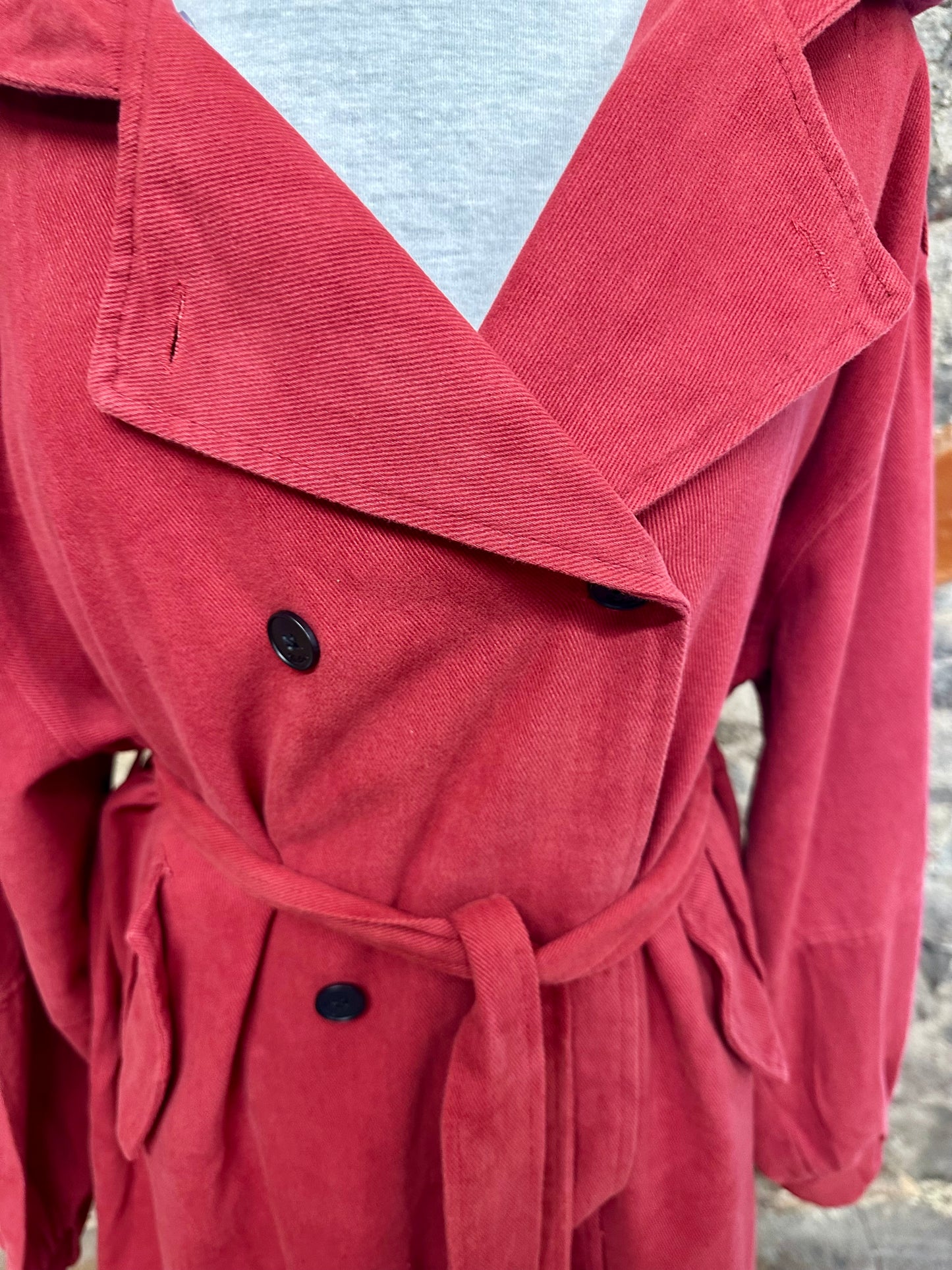 “Felicity “autumn terracotta Italian hooded trench coat