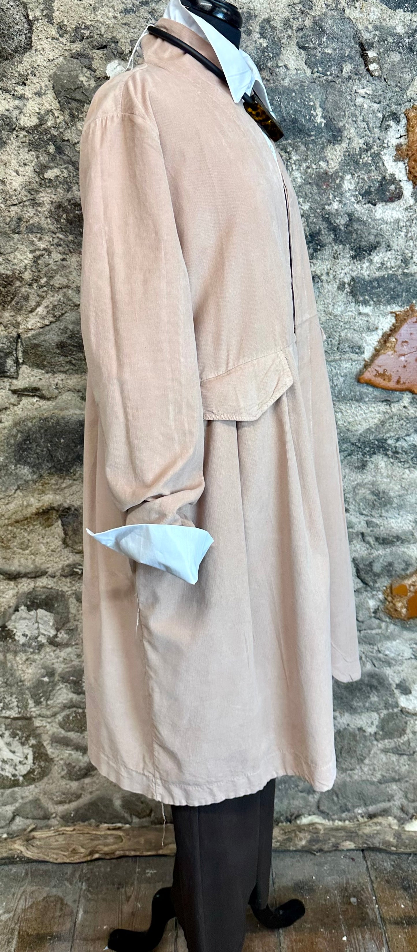 “Terri “ natural blush Italian pin corduroy dress coat