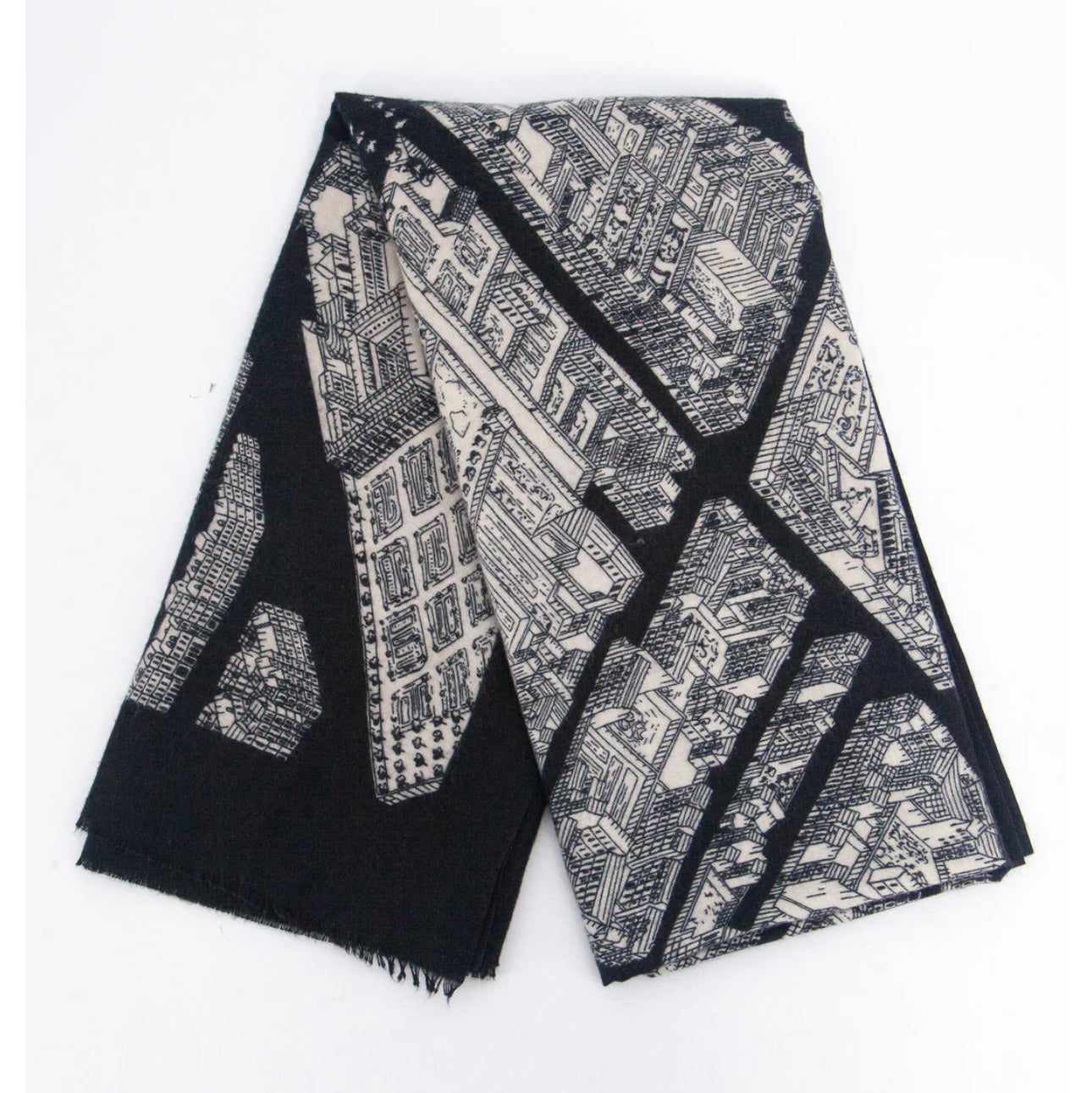 Black and white architectural drawing wrap