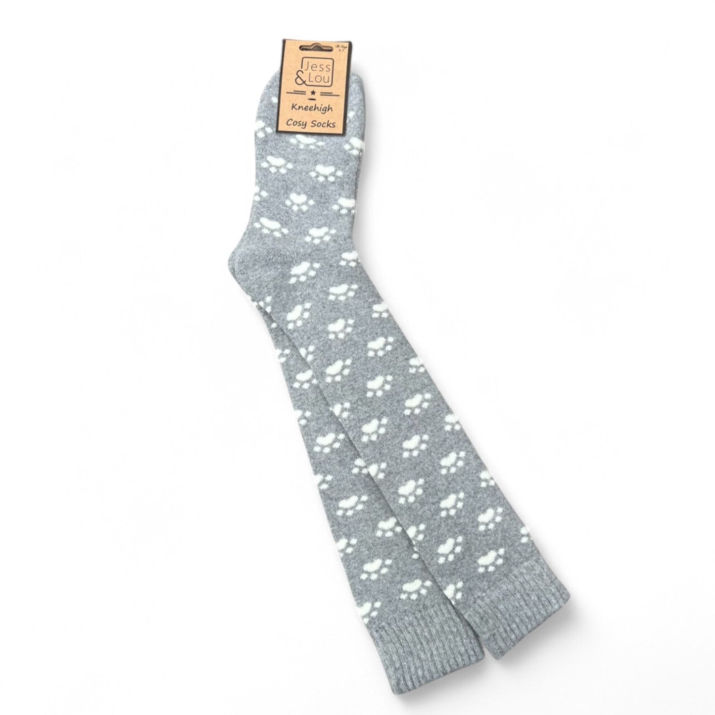 Long grey puppy footprints wellie sock