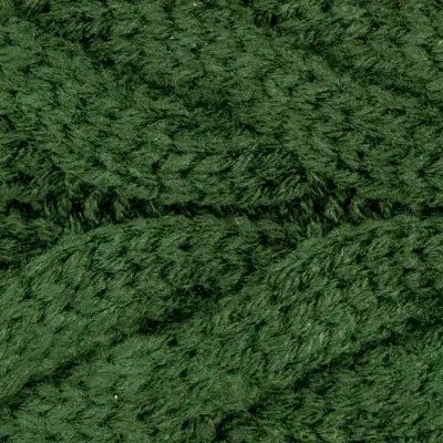 Aran cable knit cosey head band forest green