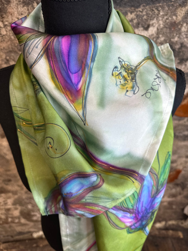 lorsha hand painted silk scarfs
