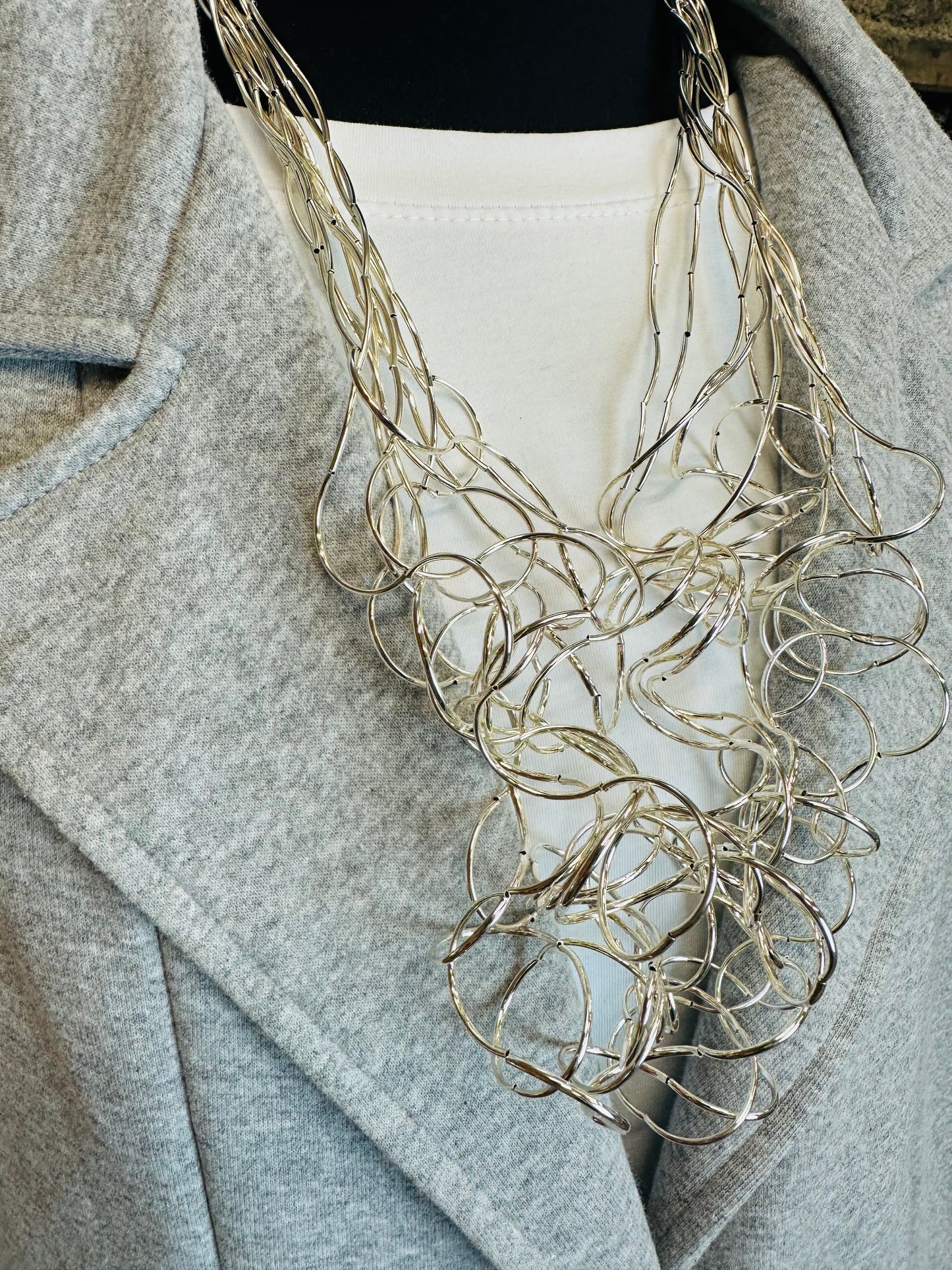 Lorsha statement silver neckpiece