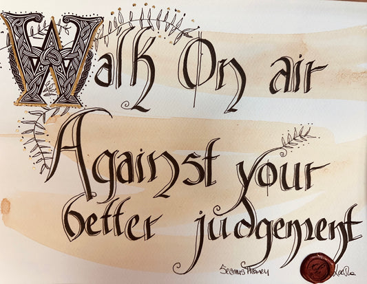 “Walk on air against your better judgement “Seamus Heaney