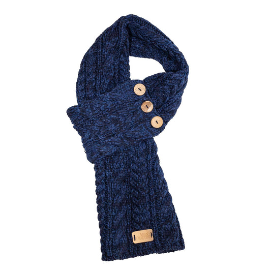 Cable knit scarf indigo