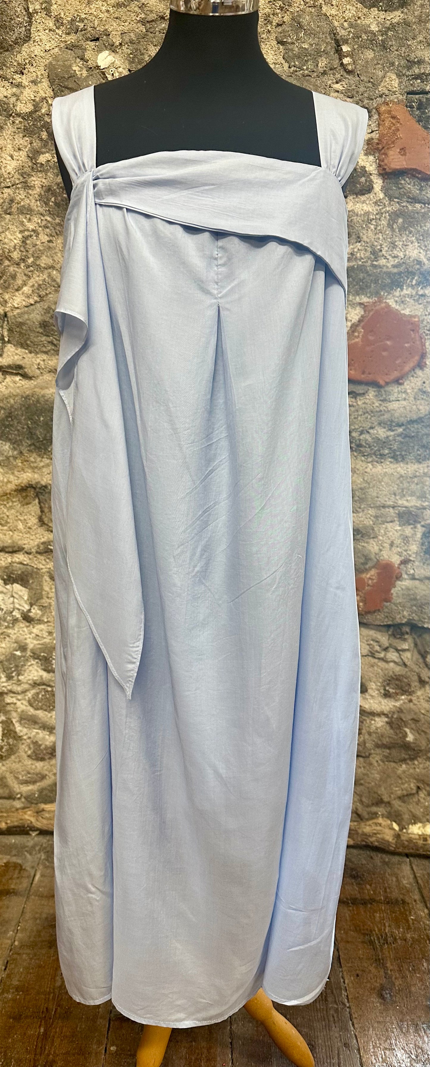 “Marguerite”powder blue Italian cotton lined dress