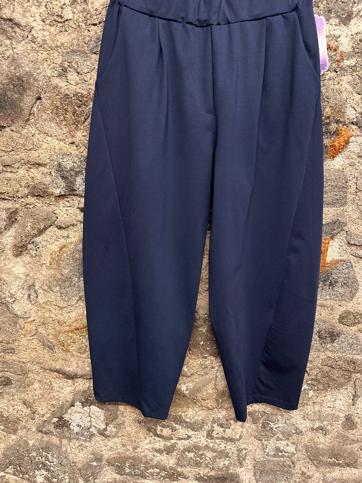 “Lottie “ indigo navy Italian barrell leg trouser