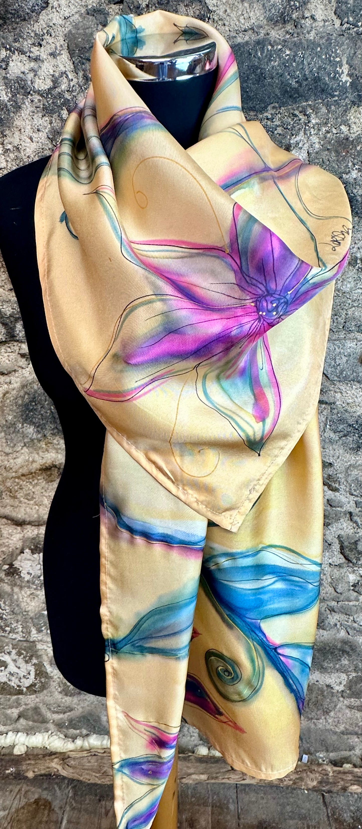 Lorsha Handpainted silk scarfs