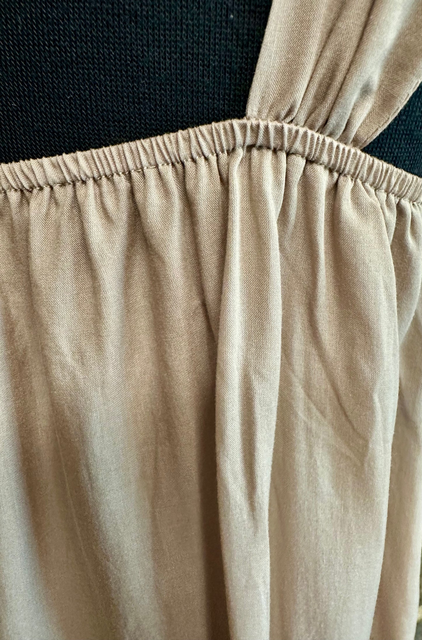 “Marguerite “ mocha Italian cotton lined midi dress
