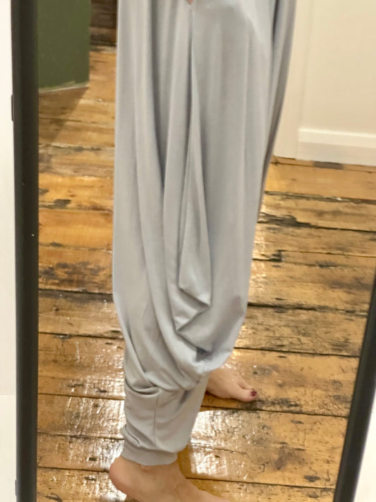 “Mixi “ dove grey harem jersey trousers