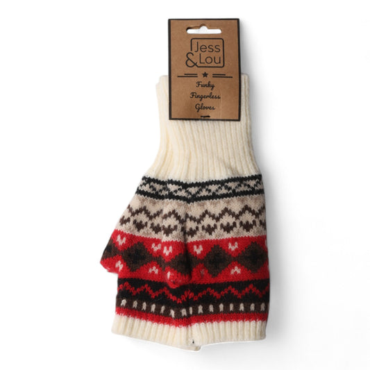 Cosey cream Nordic fingerless glove