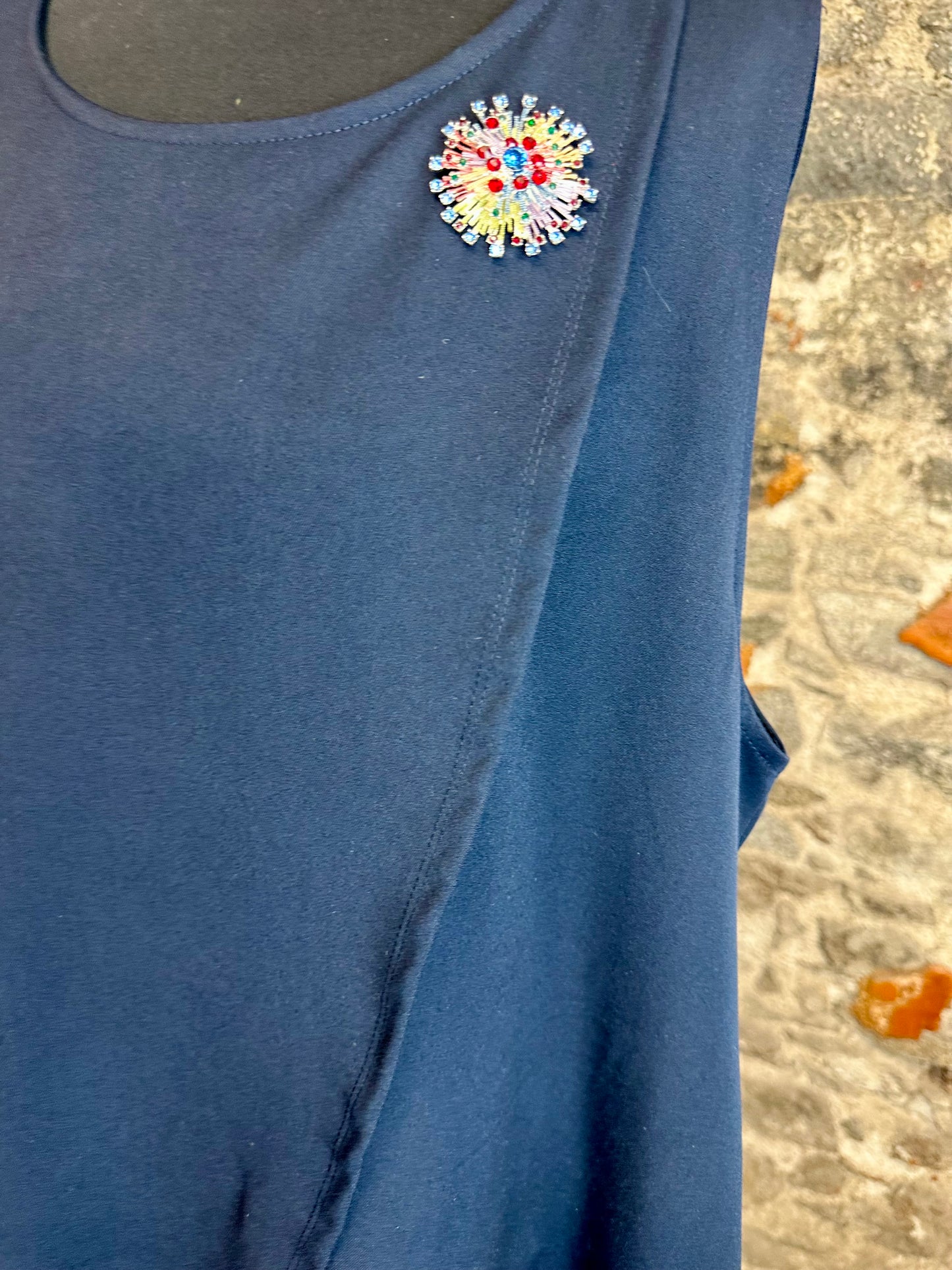 “Sunita “ indigo navy Italian wrap tunic