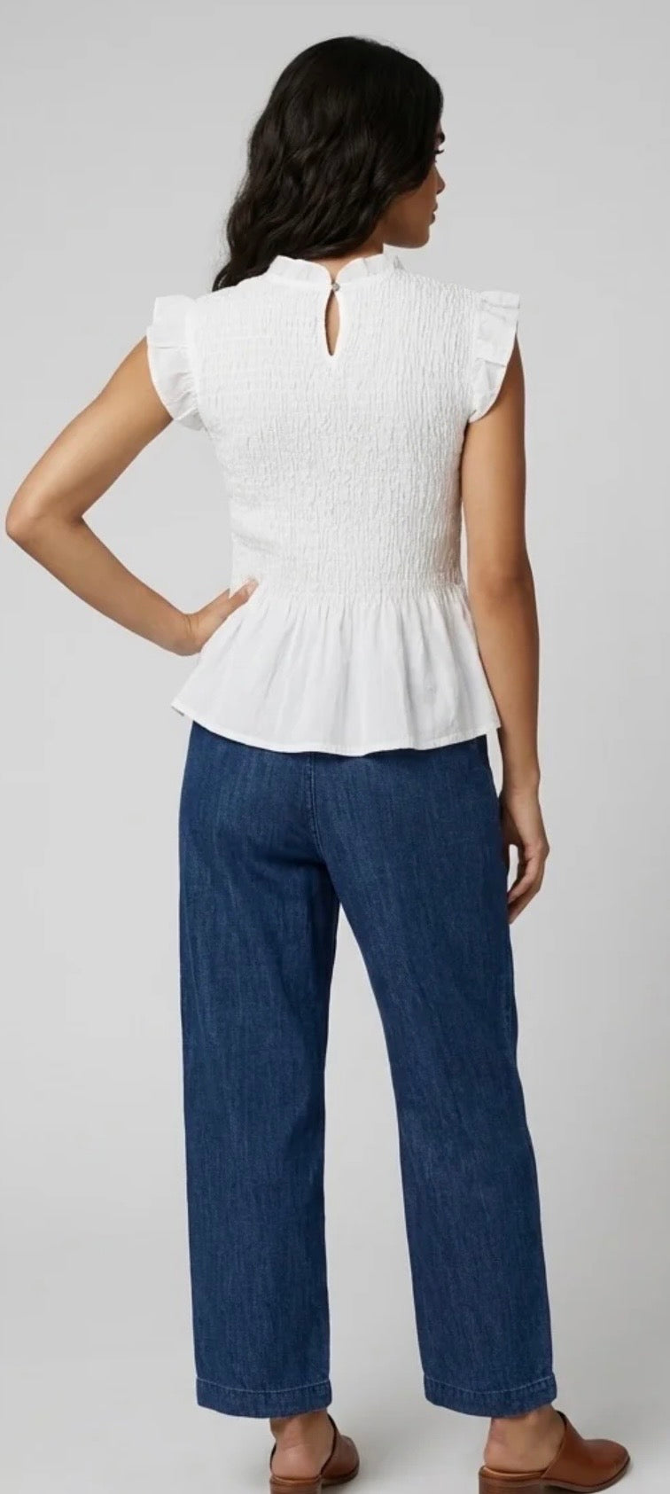 “Mandy “ summer white peplum Italian top
