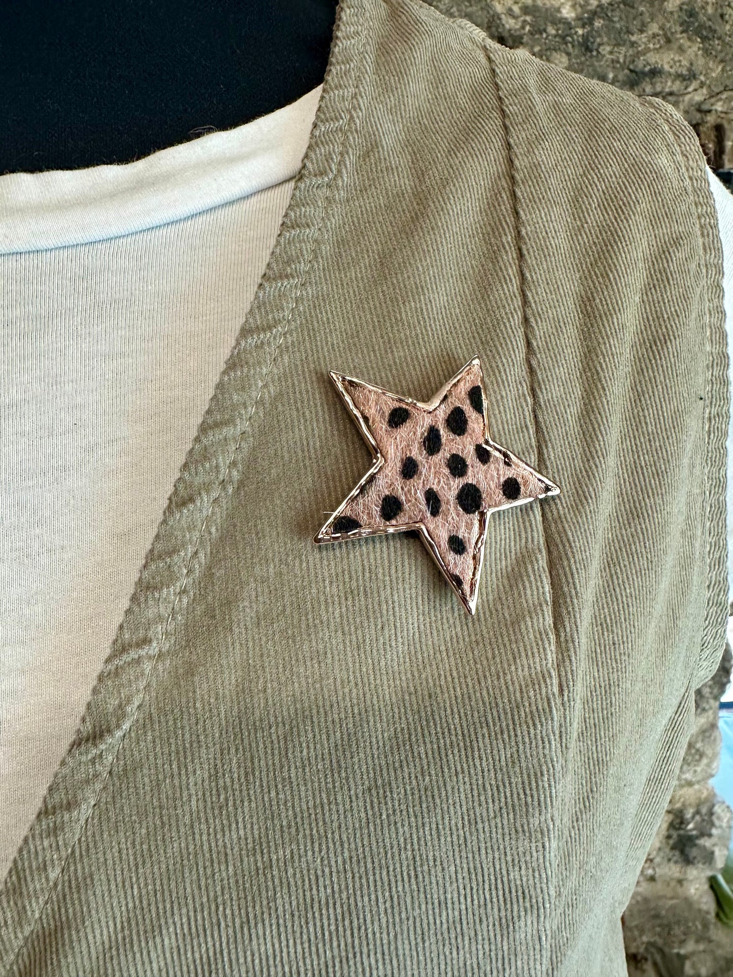“Farrah” stone pin corduroy waist coat