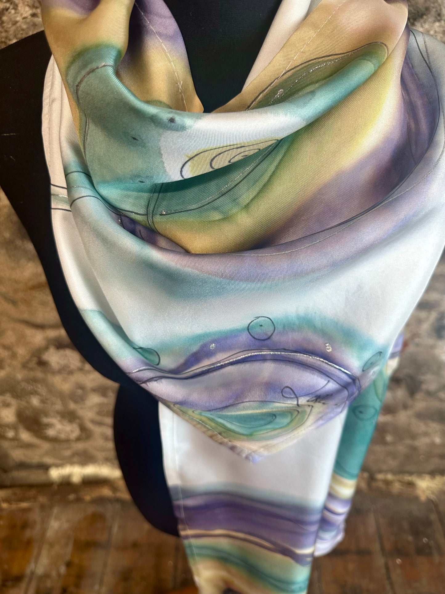 Lorshadesign Handpainted silk scarf