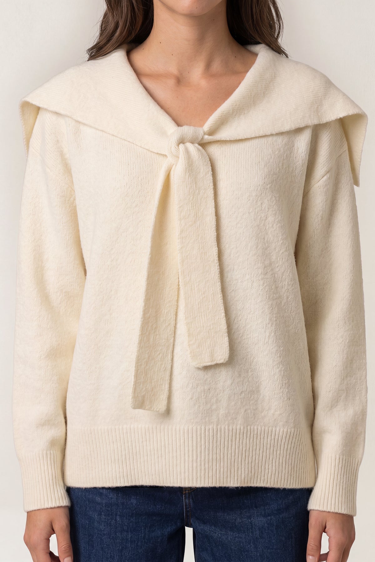 “Aursura “scarf knit cream classic jumper