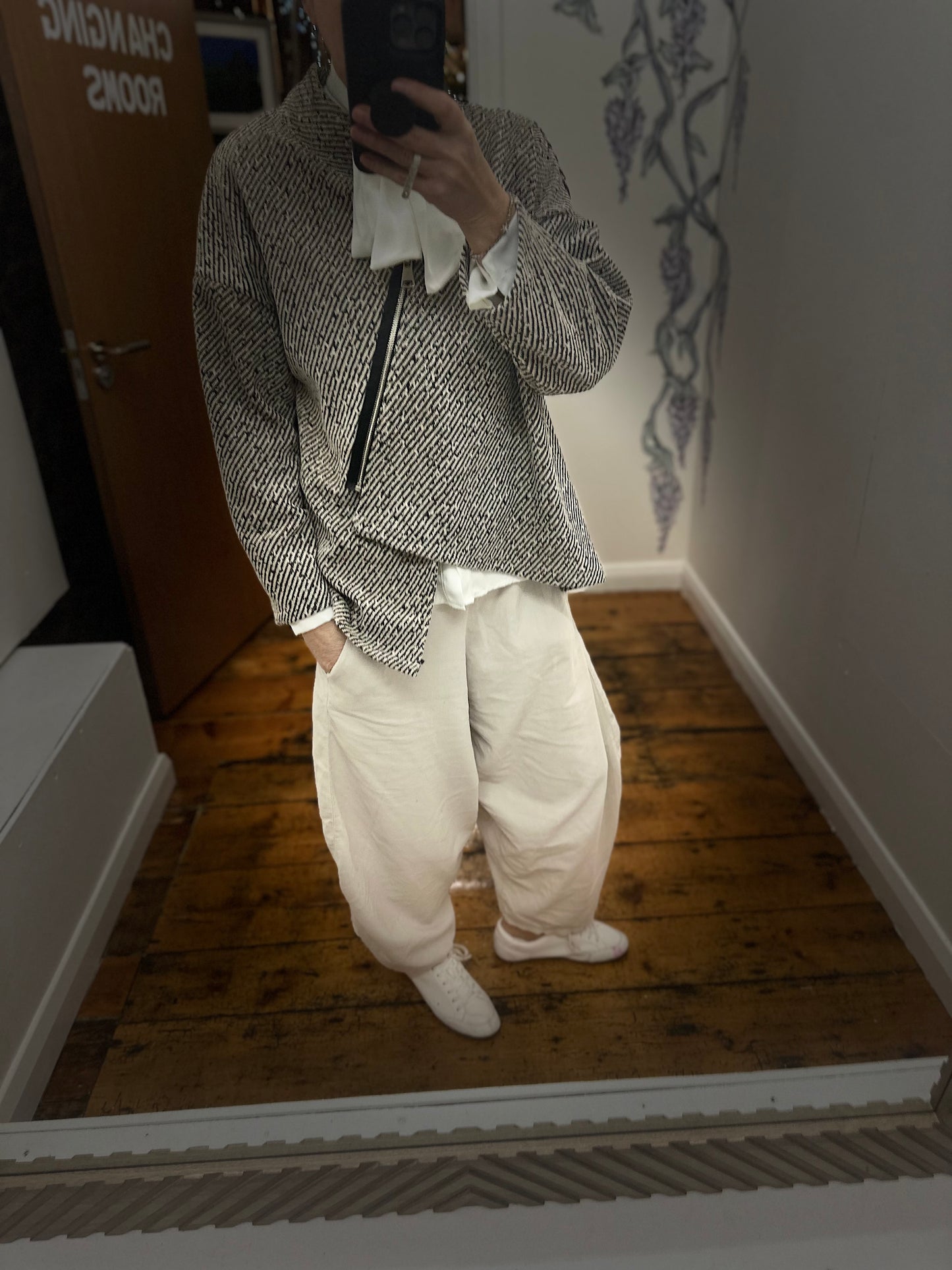 “Libby “ asymmetric zip Italian jacket