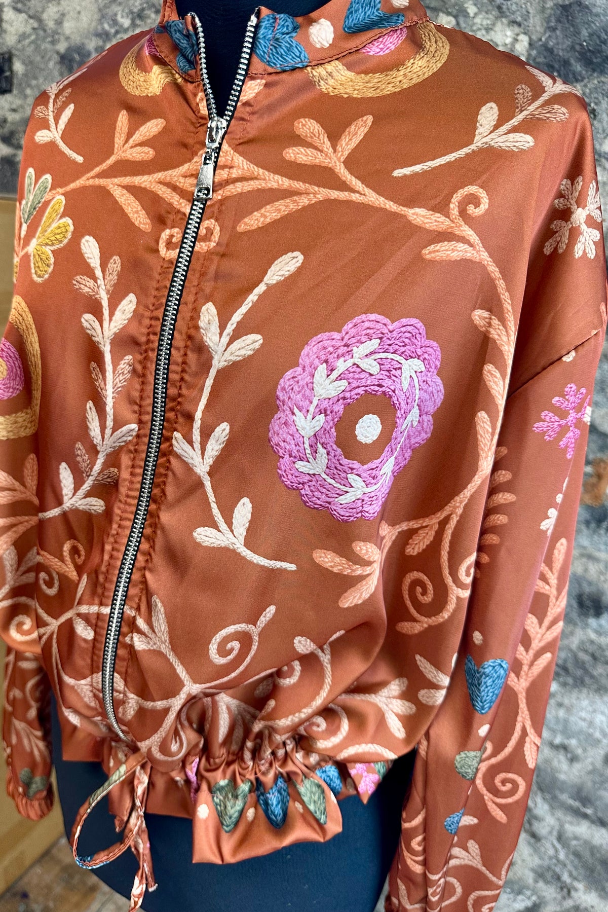 “Ellis “ rust print Italian light weight bomber