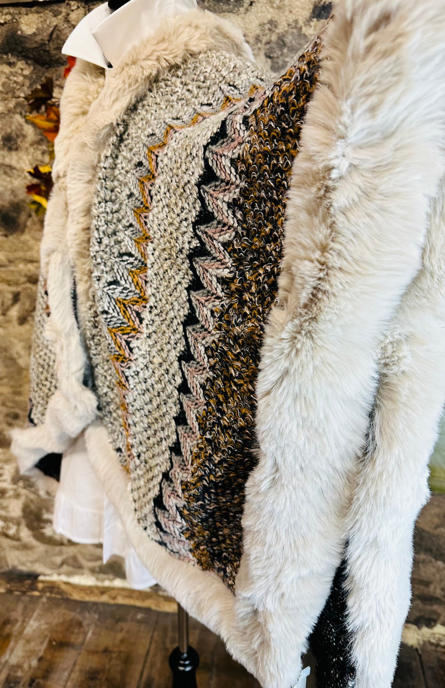 “Simone “ mocha textured knit  French wrap