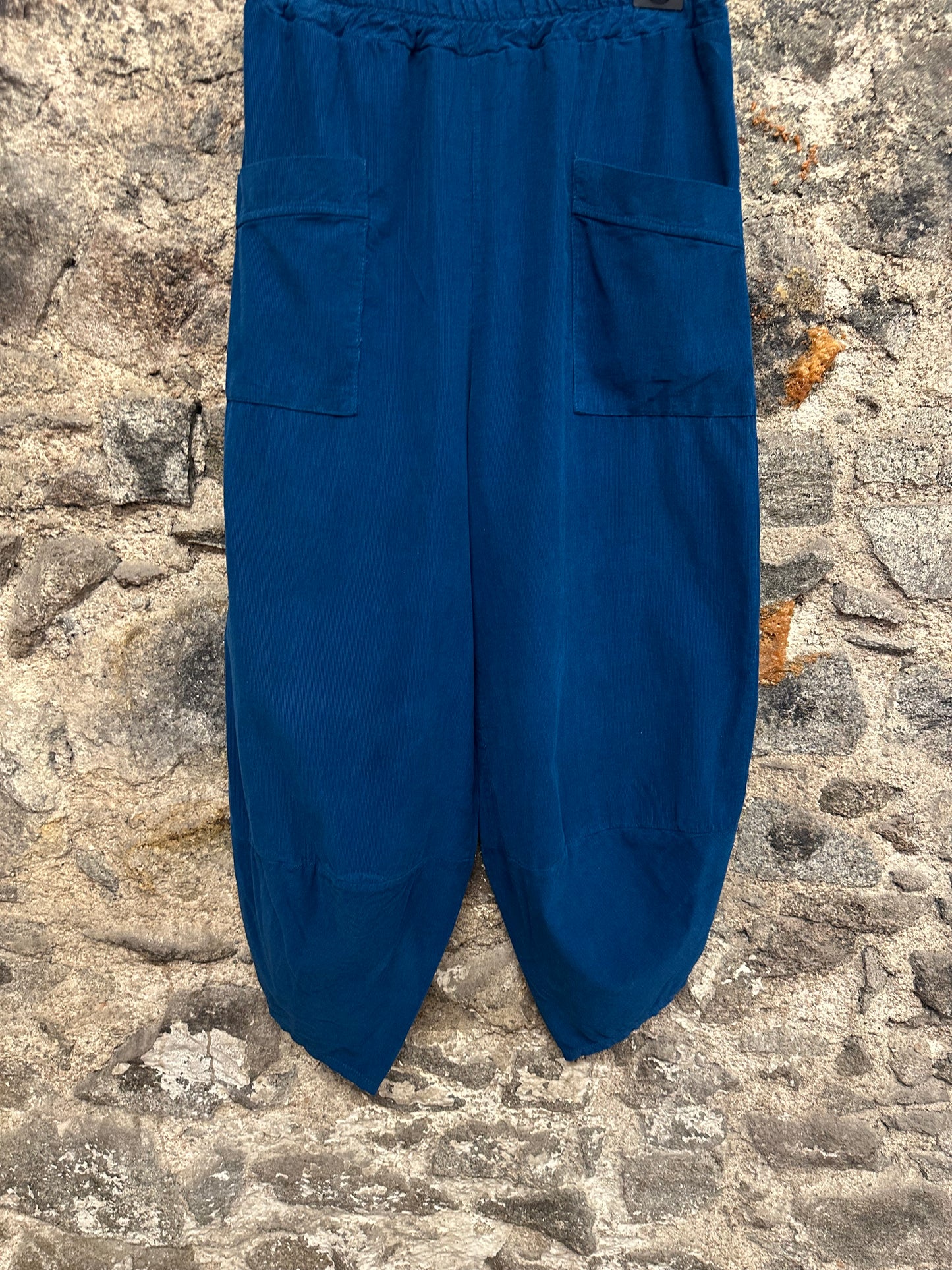 “Toni “ petrol blue Italian needle corduroy cocoon cullottes