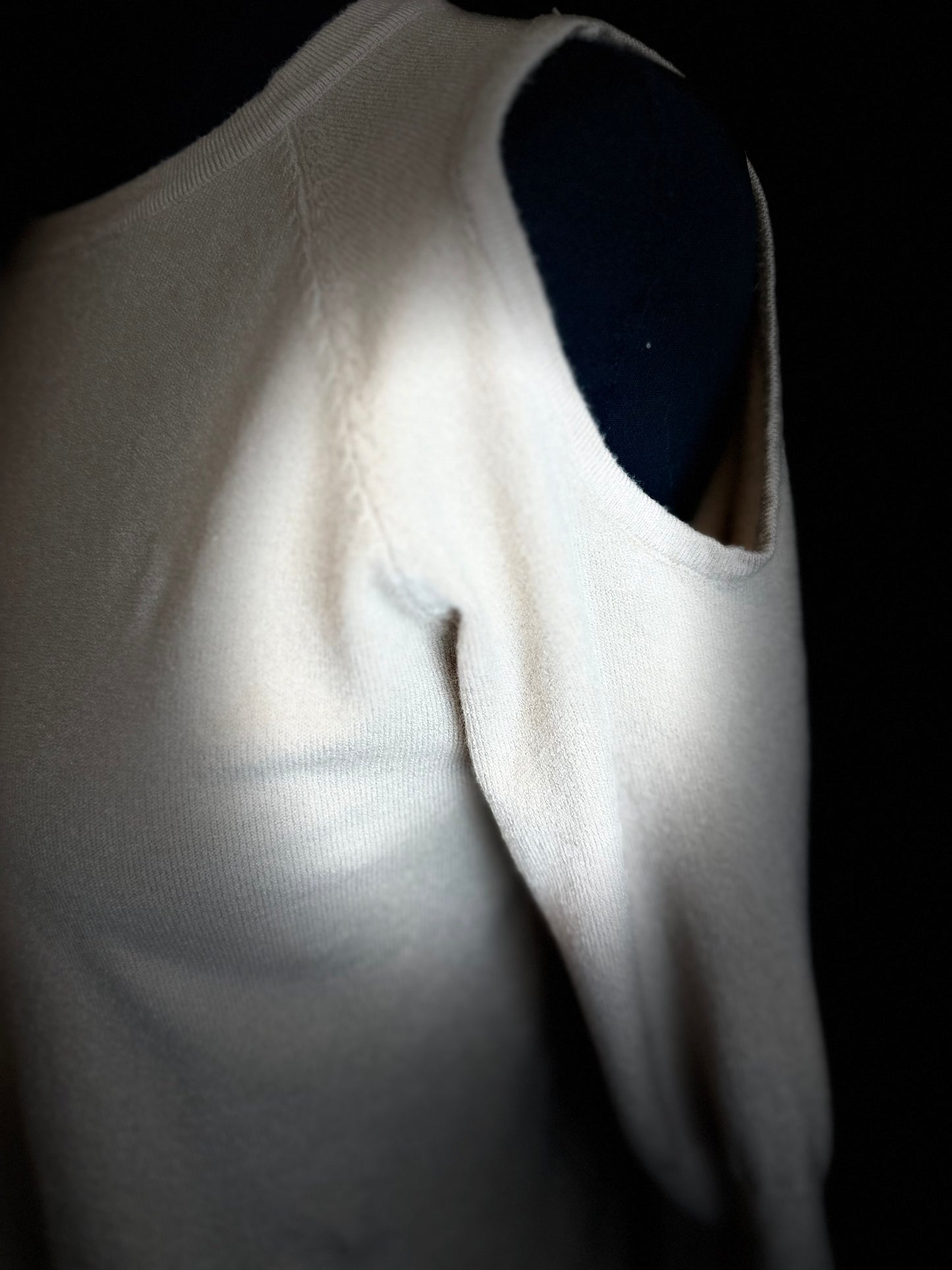 “Frankie “ asymmetric buttermilk cream Italian knit