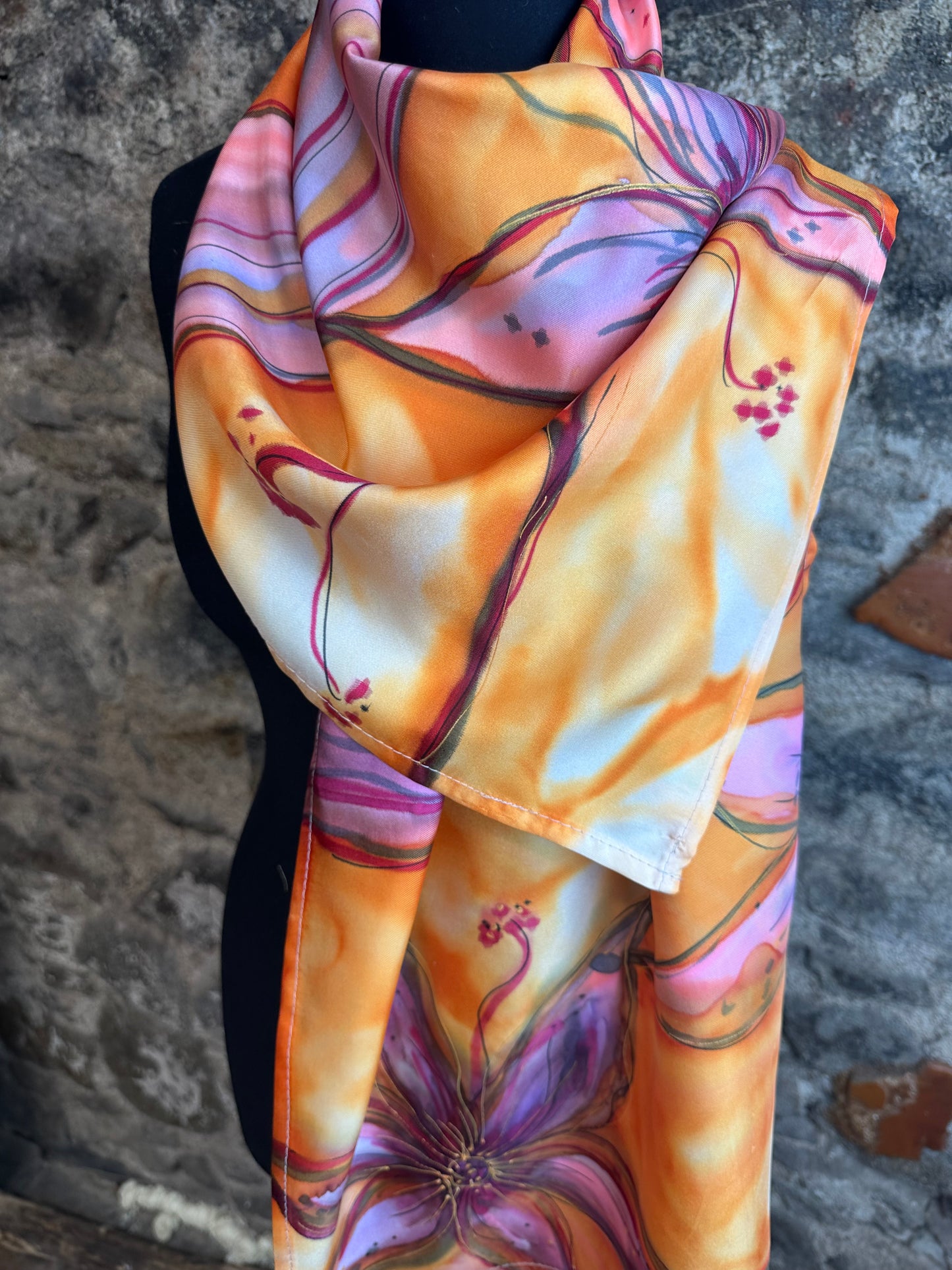Lorshadesign Handpainted silk scarf