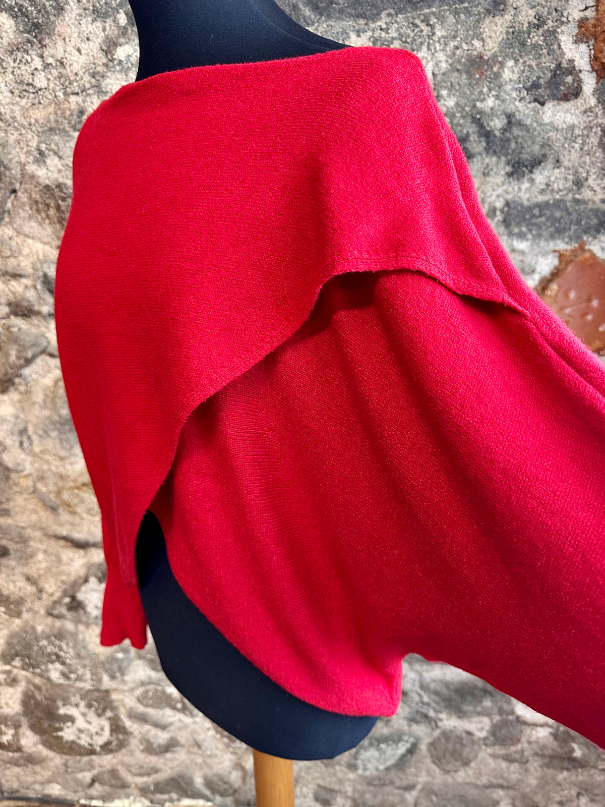 “Sadie “ ruby red Italian crossover knit