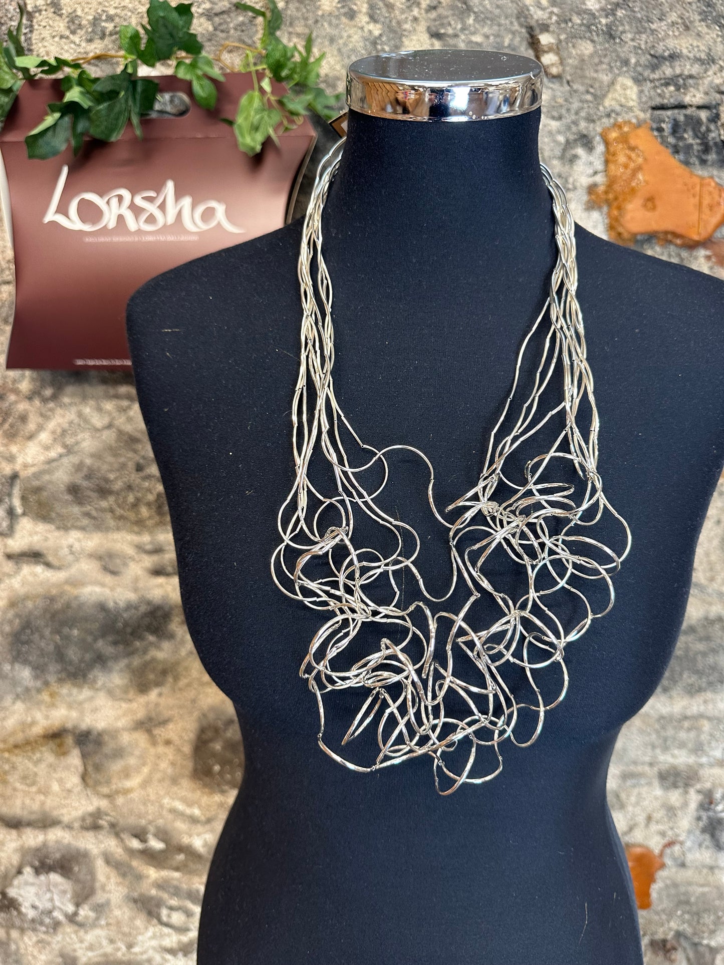 Lorsha statement silver neckpiece