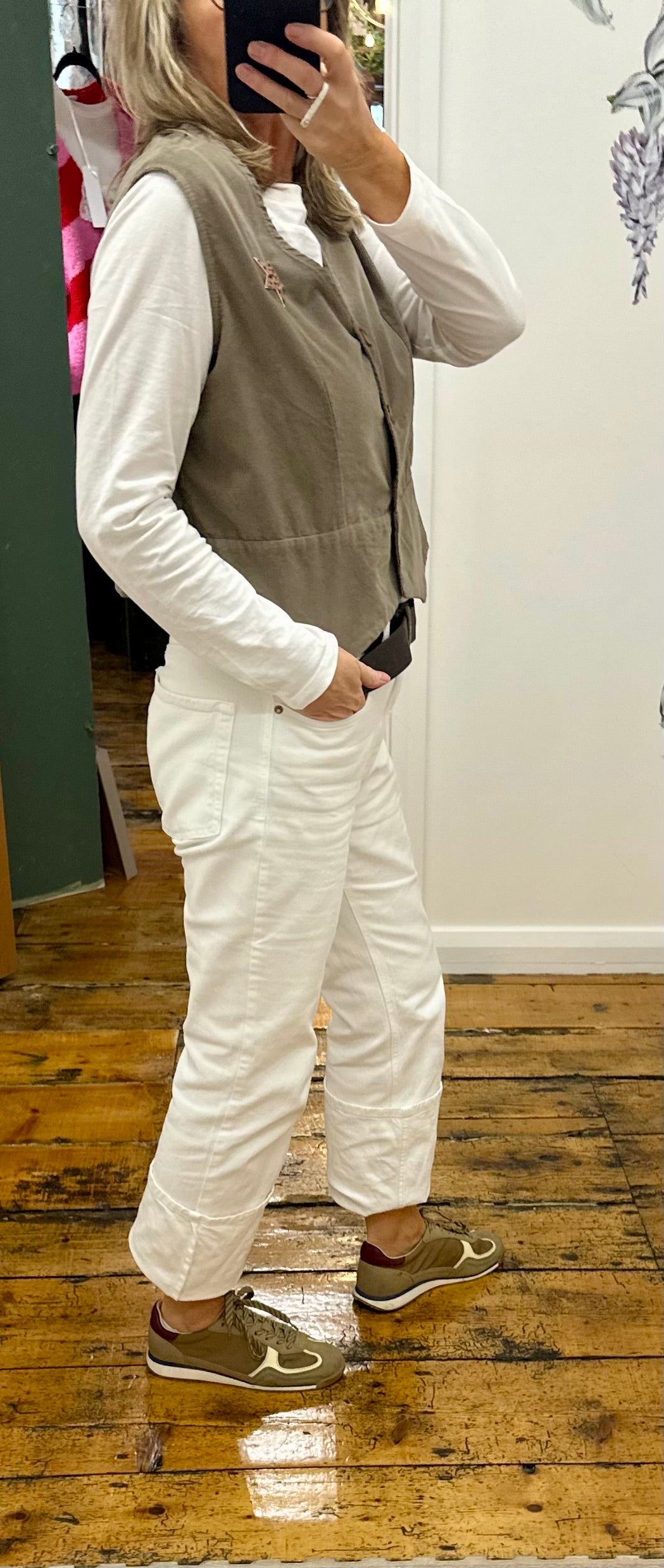 “Farrah” stone pin corduroy waist coat