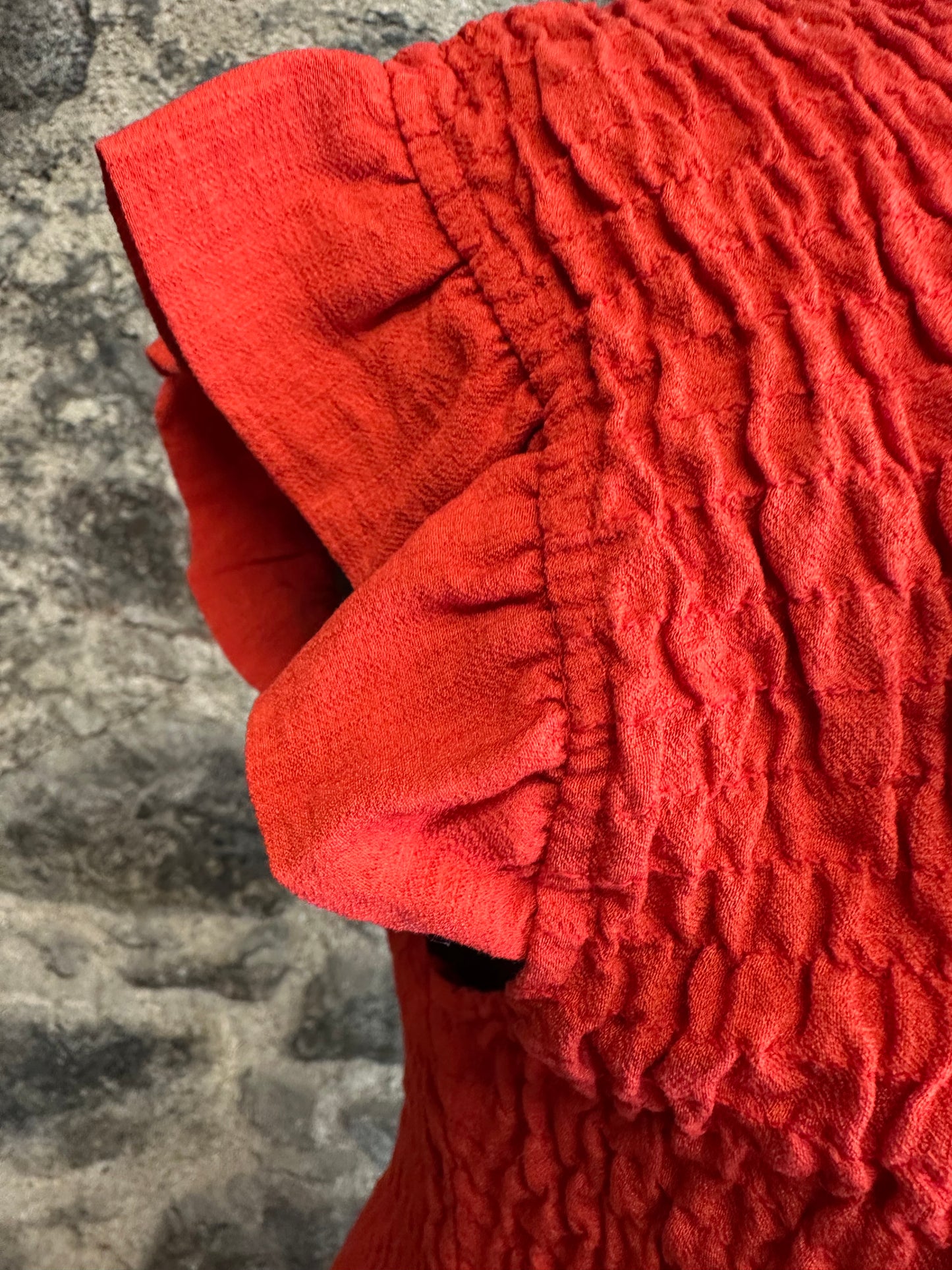 “Mandy “ coral Italian peplum top