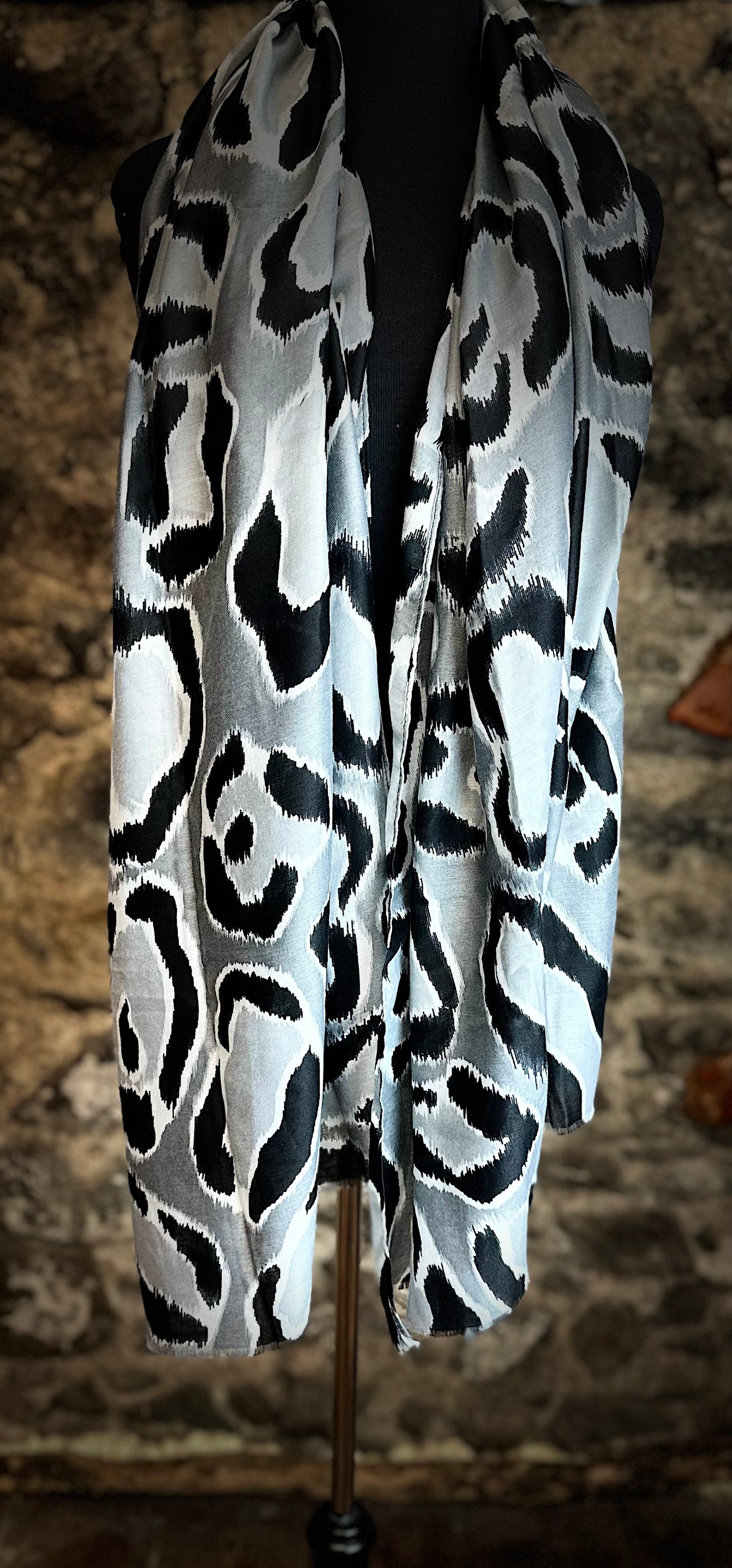 Charcoal and ebony abstract animal large wrap