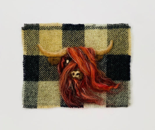 “Highland cow “ Christine Magee highland friends collection needle felted framed collection