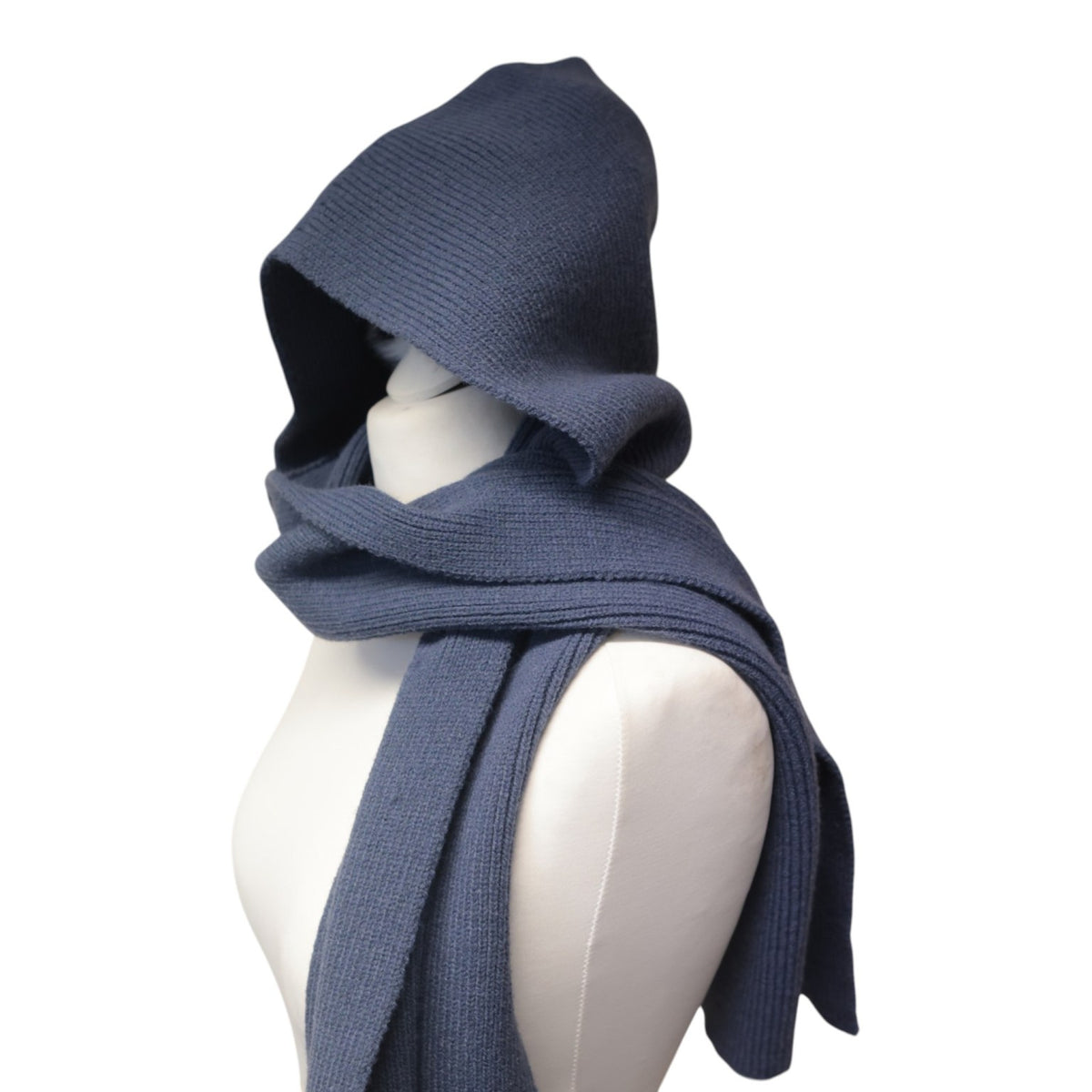 Denim grey hooded scarf