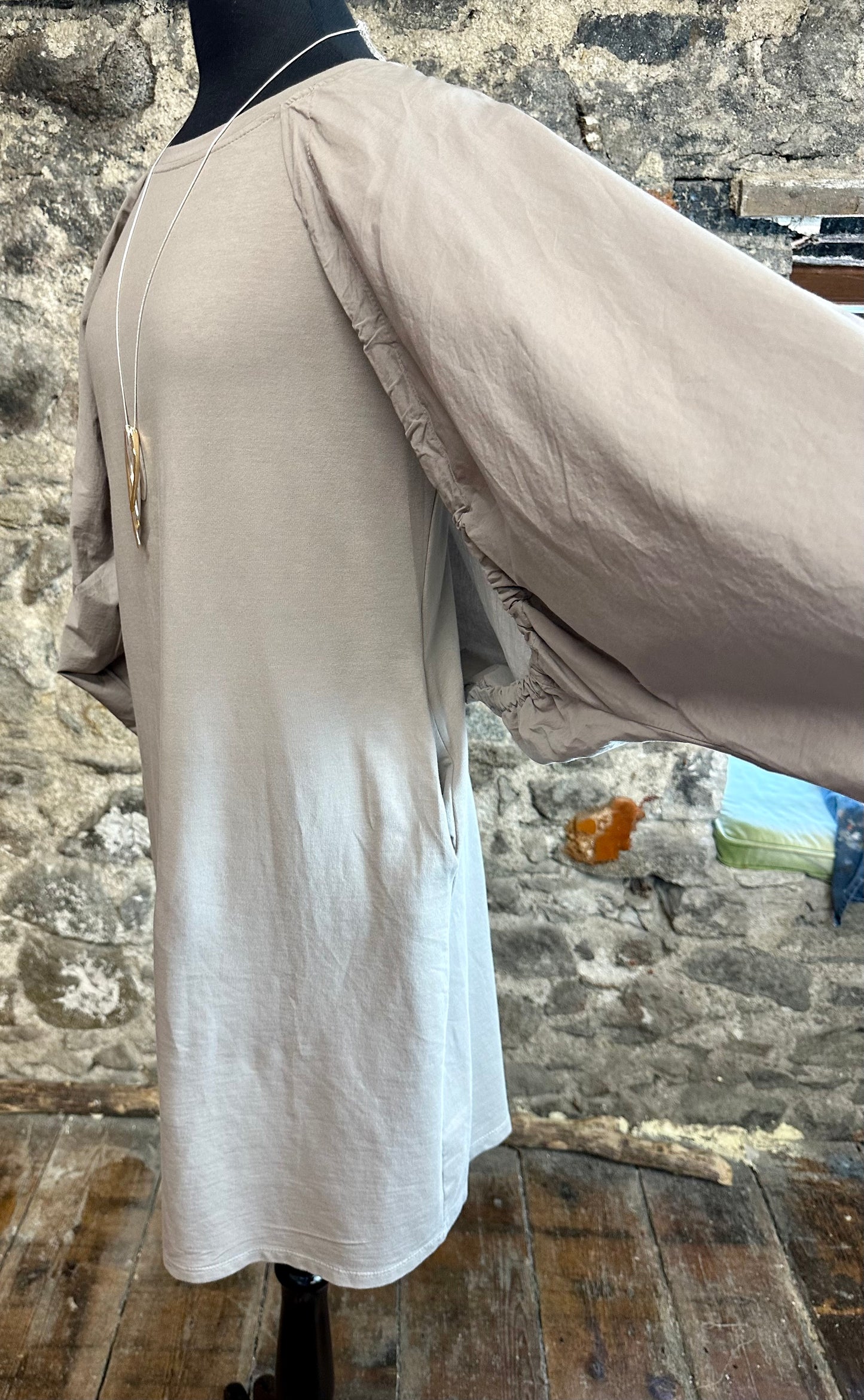 “Nancy “ contemporary cotton and jersey Italian dress