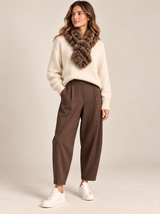 The “ Mabel “ mocha vegan fur collar