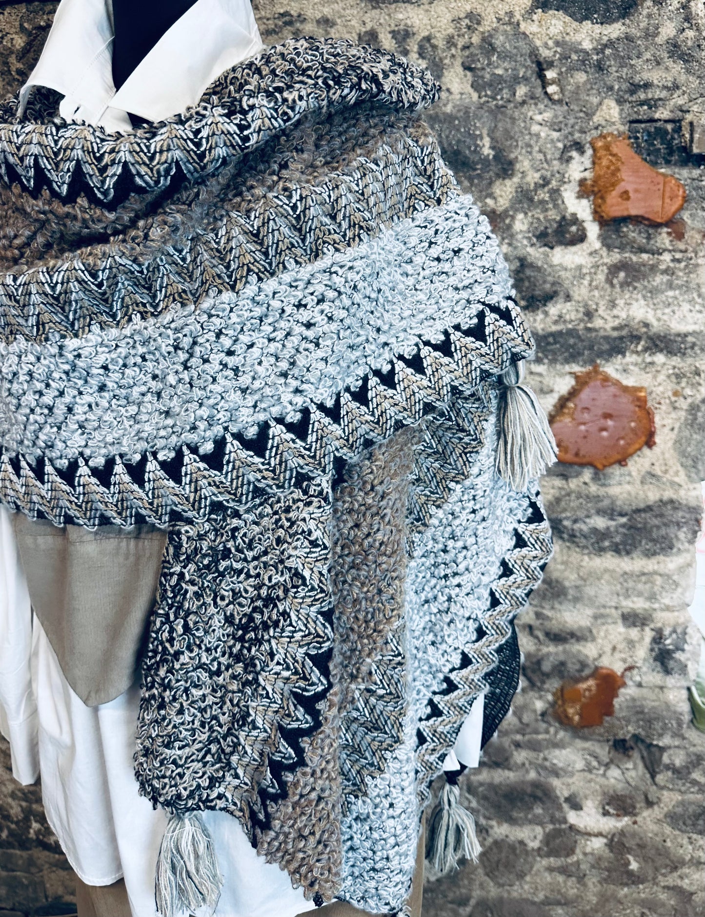 “Brea “ loose knit wrap poncho
