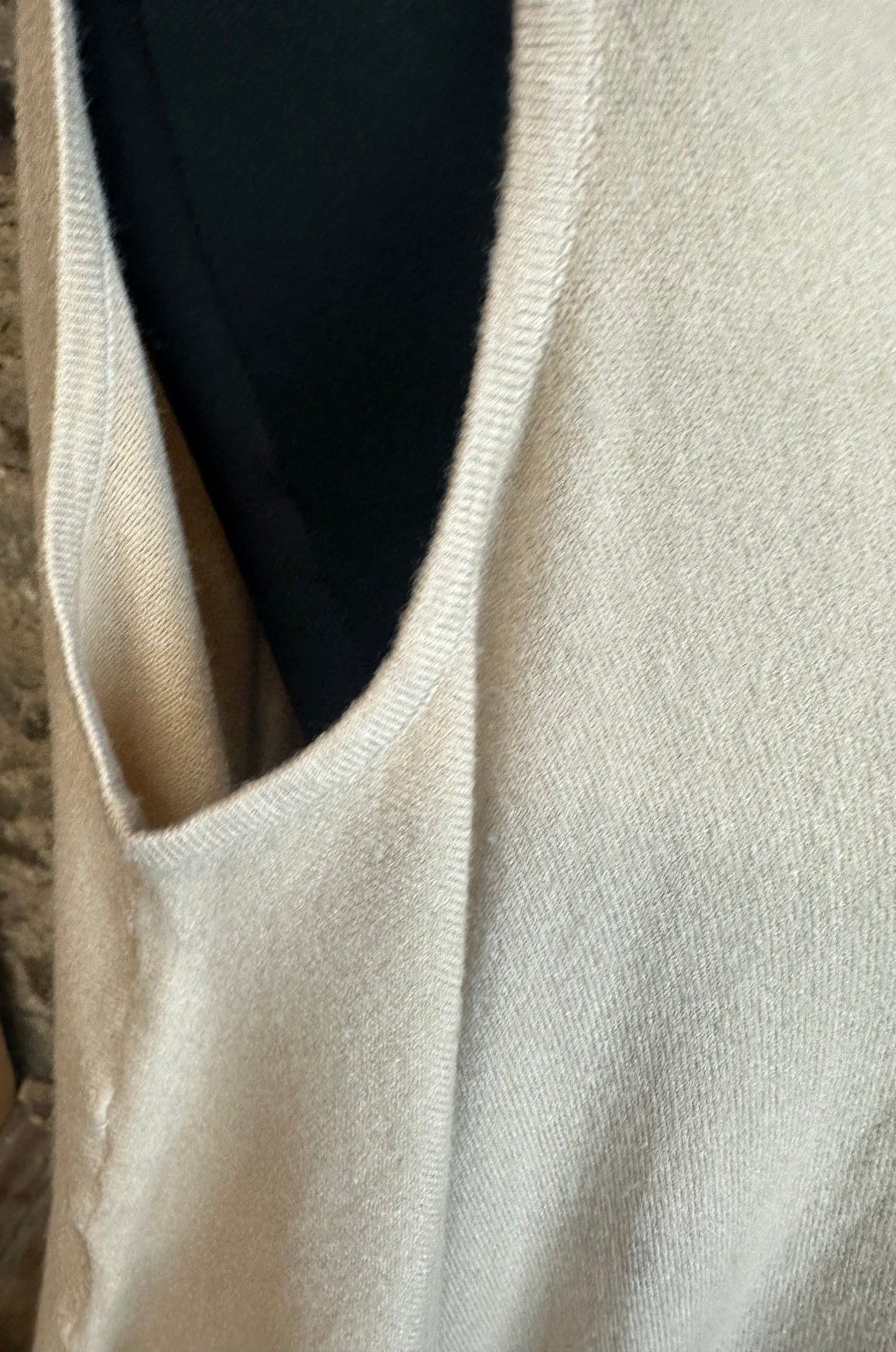 “Frankie “ asymmetric buttermilk cream Italian knit