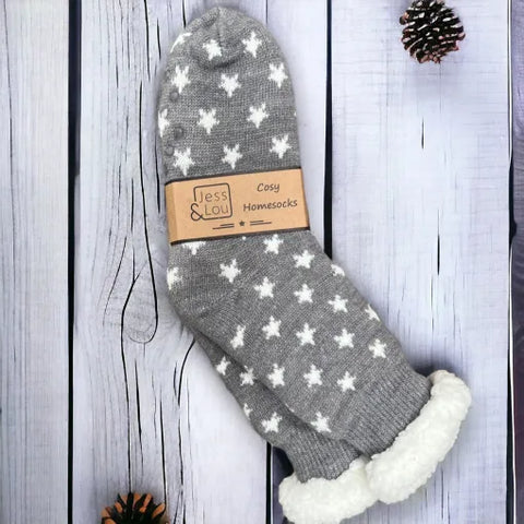 “Cosey “ long fur lined slipper socks