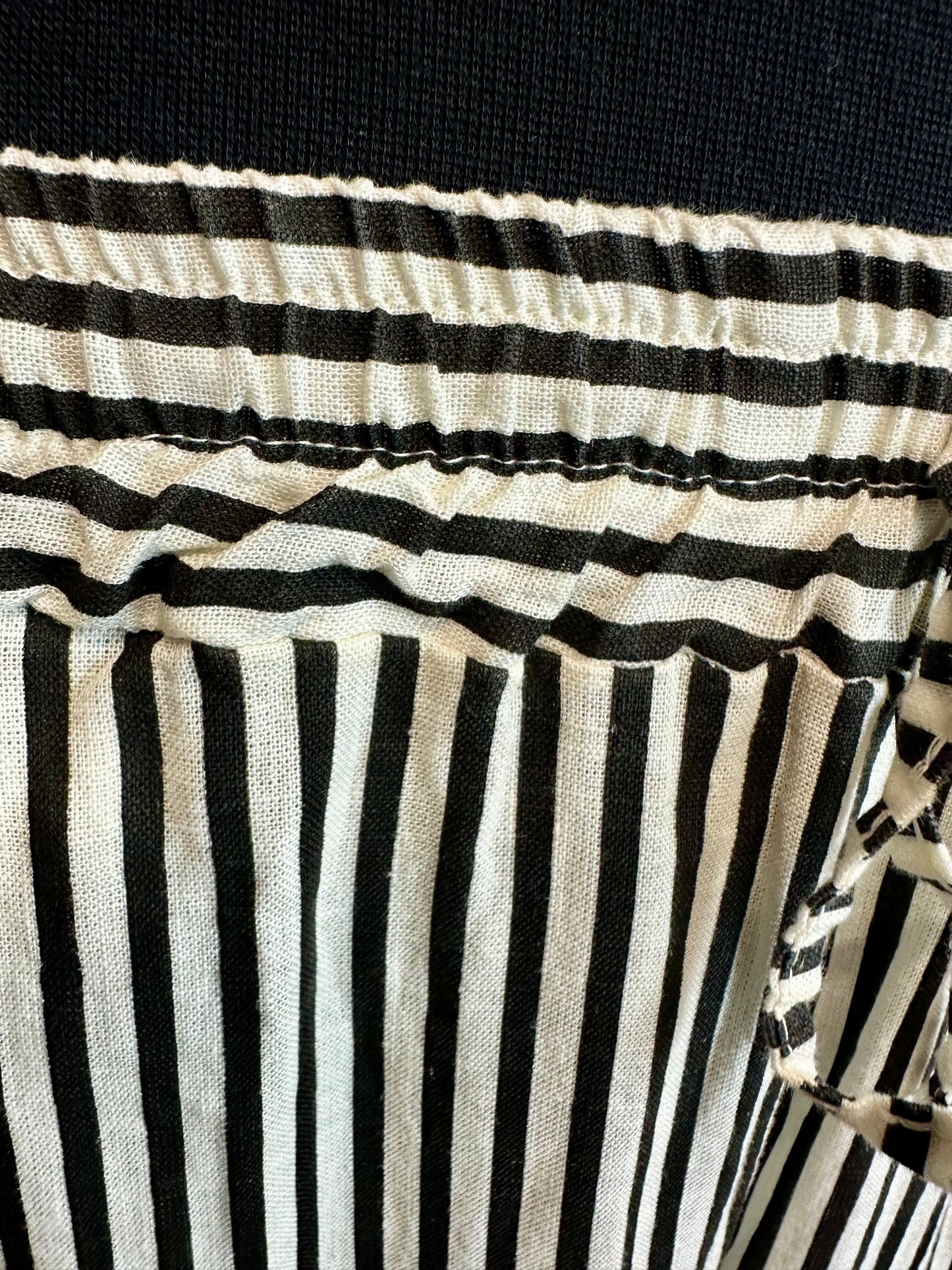 “Sandie “ monochrome pinstripe Italian linen cullottes