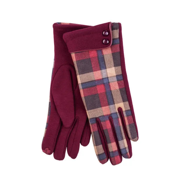 Mulberry button plaid glove gift boxed
