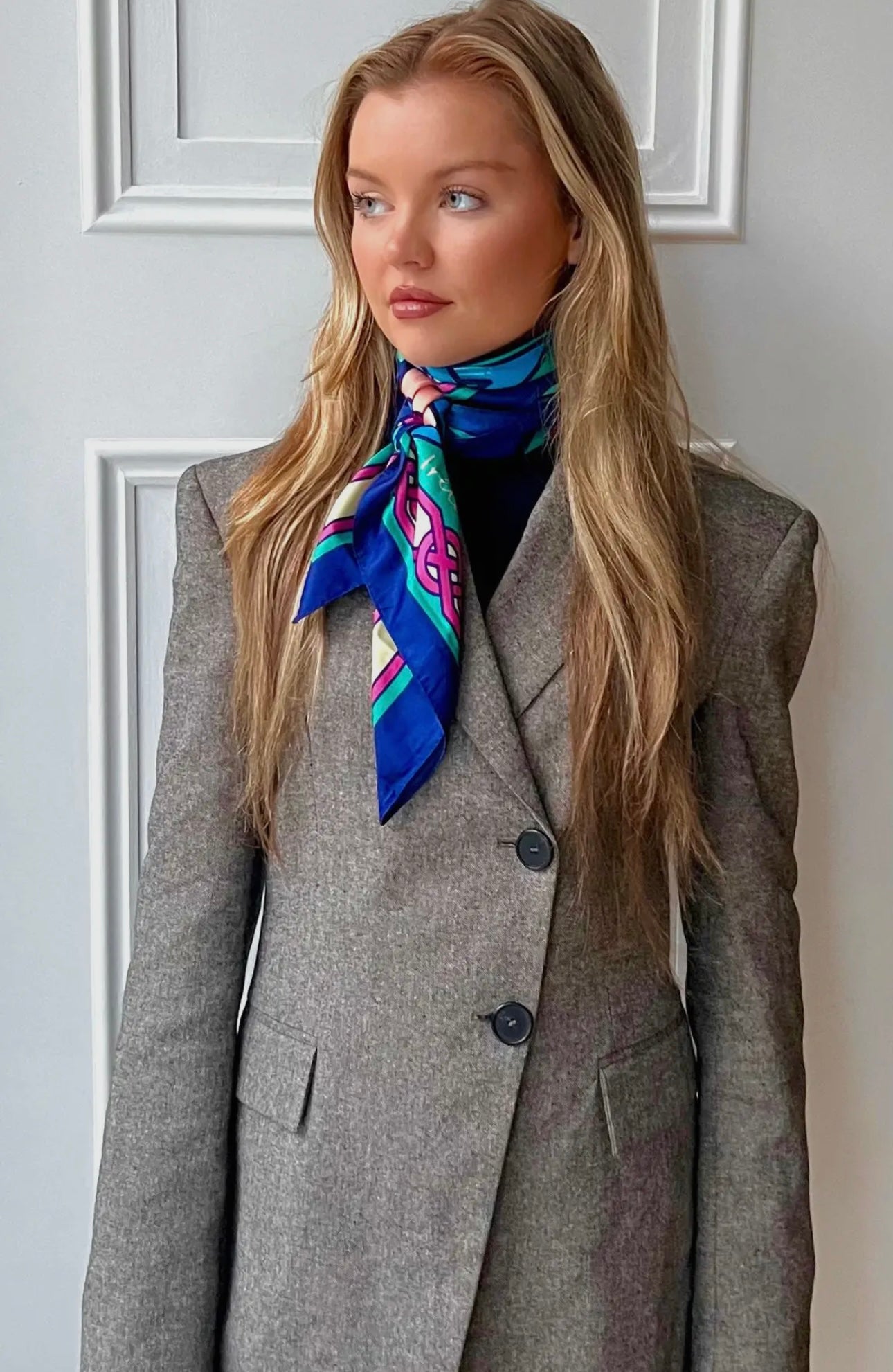 Maeve Poly silk trinity heritage square scarf