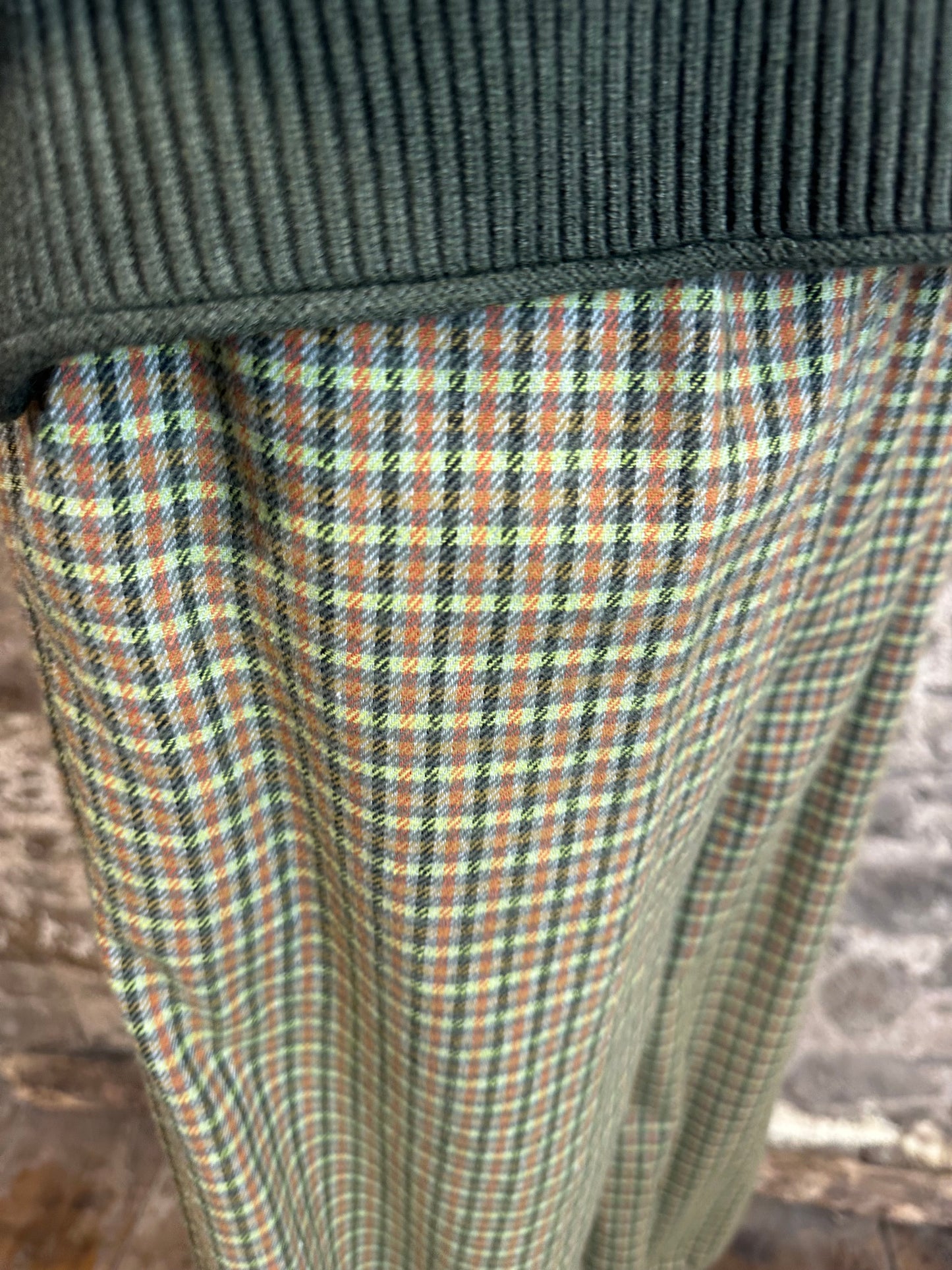 “Natalie “ Forest green high neck Italian cable knit polo