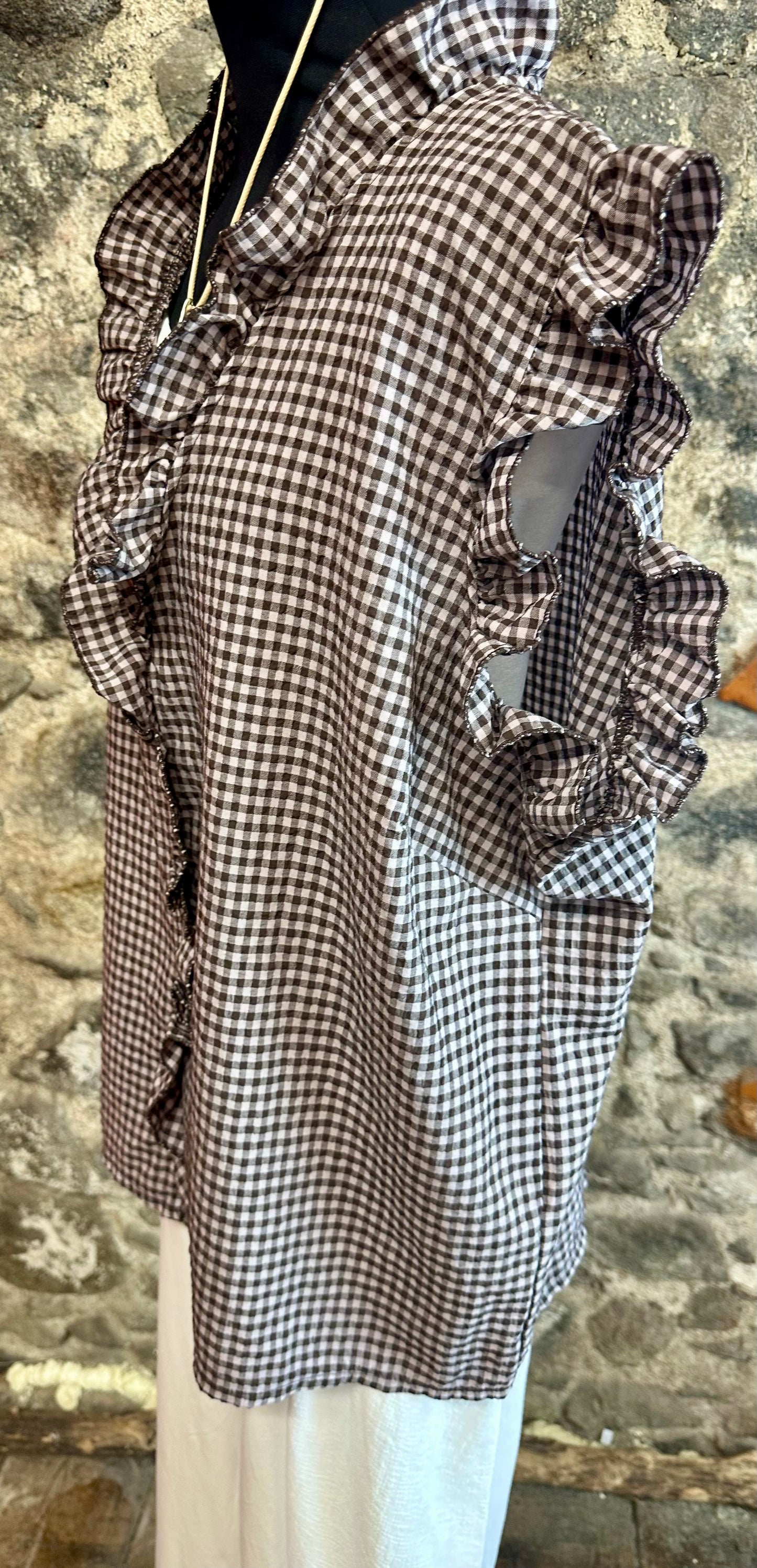 “Rosie “ chocolate ginham Italian tunic