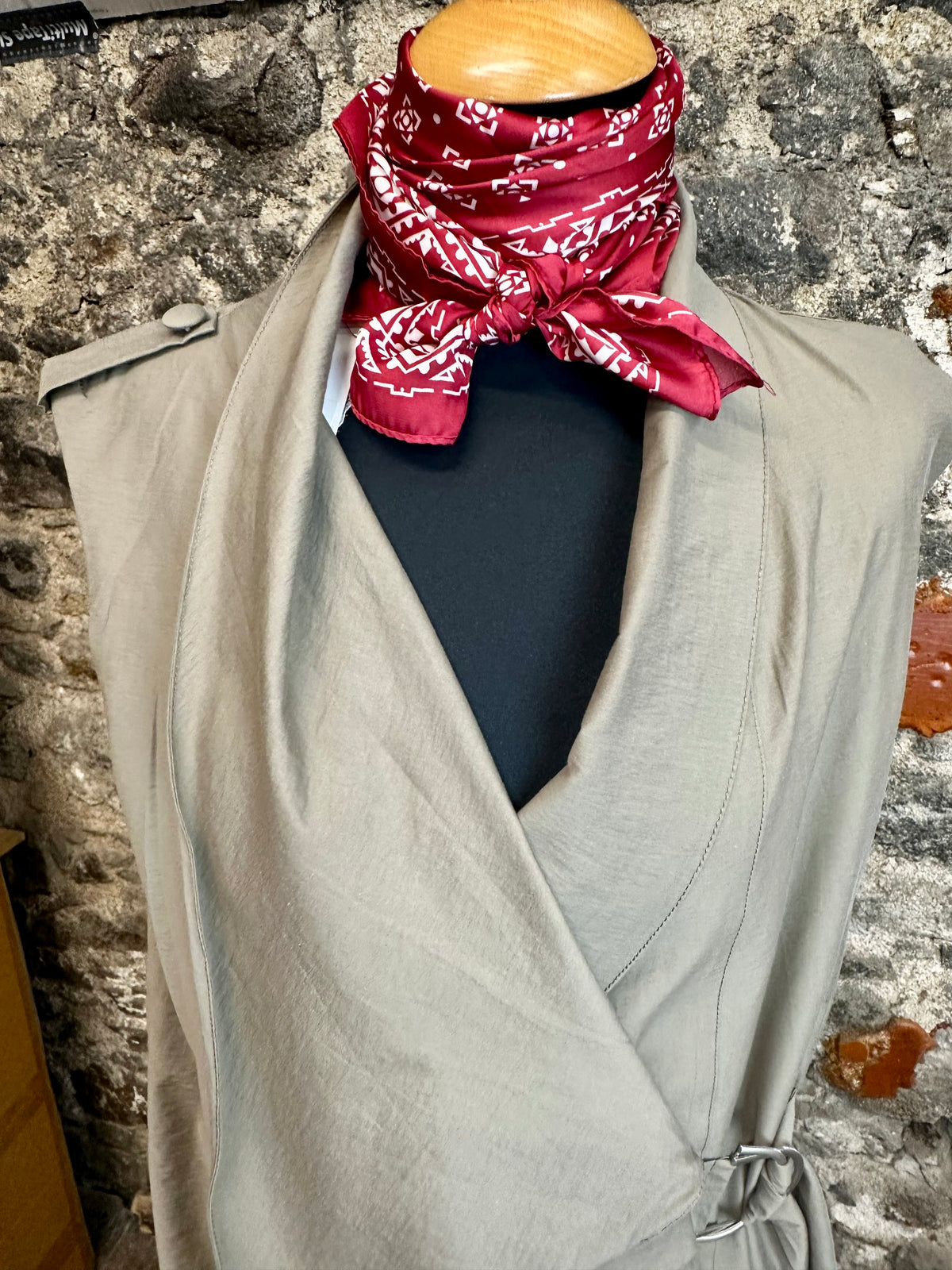 “Goretti” stone Italian asymmetric waistcoat