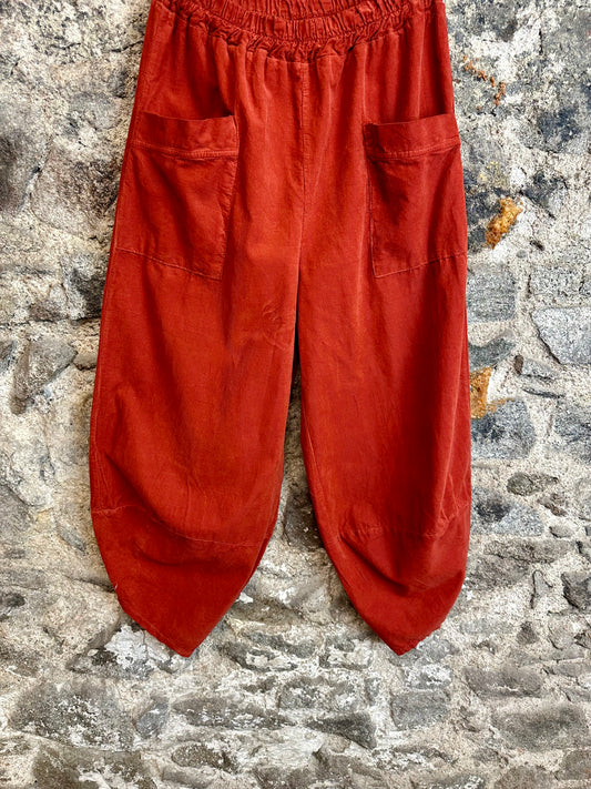 “Toni” autumn rust Italian needle corduroy cocoon culottes