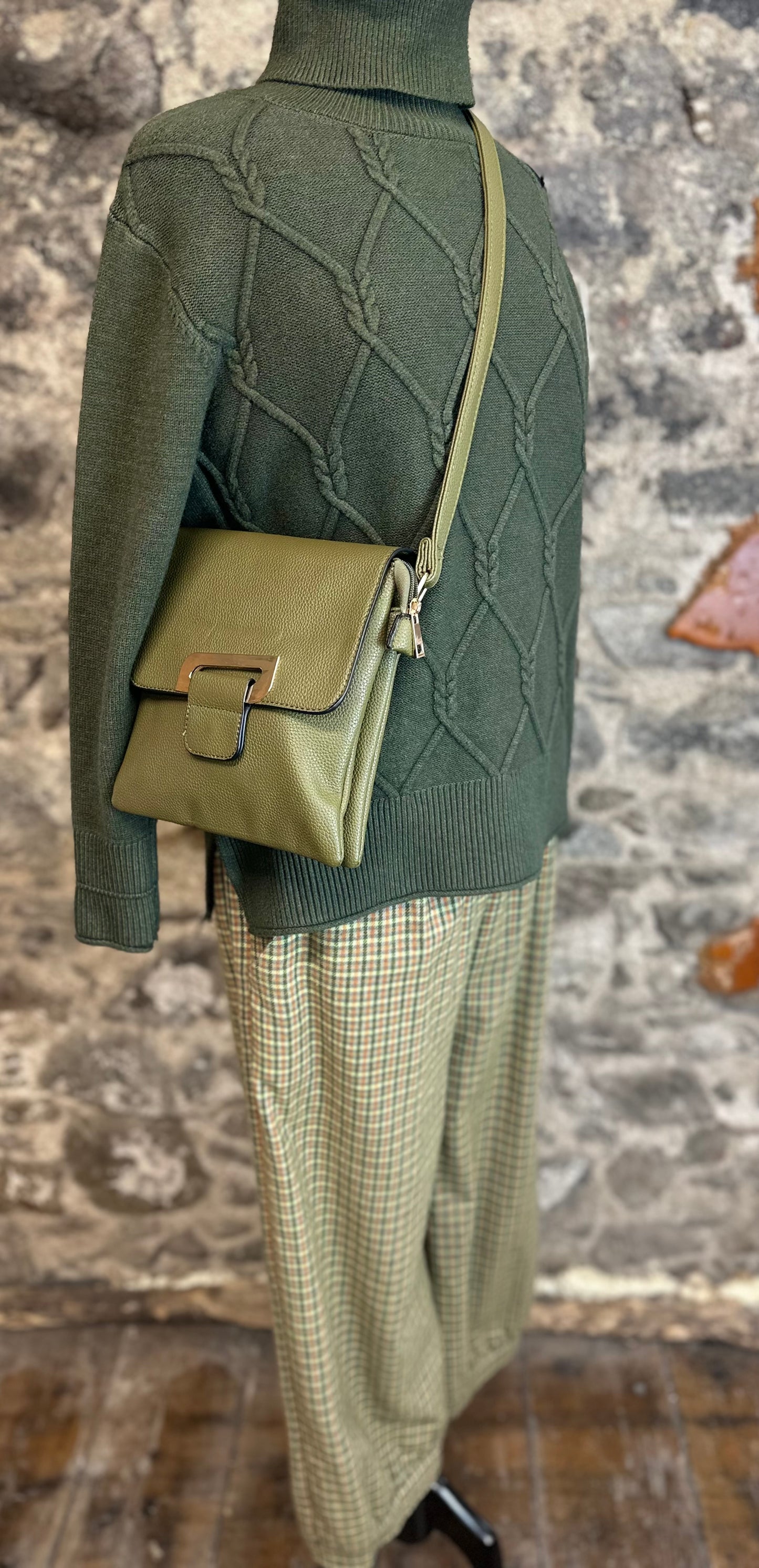 “Estelle “ sage green vegan crossbody