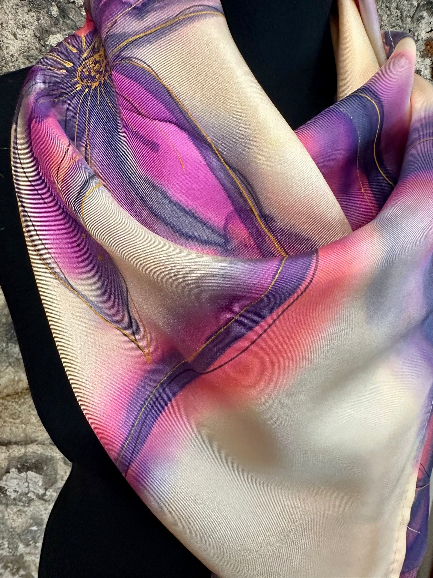 Lorsha Handpainted silk scarf